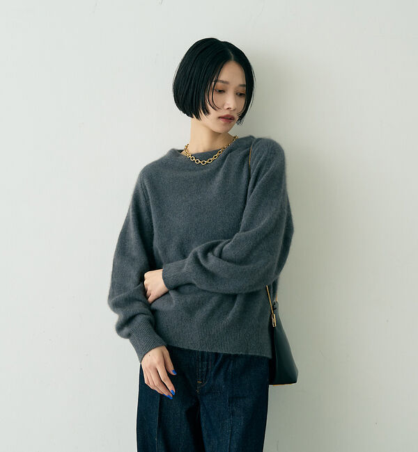 Rouge vif「ラクーン混ボトルネックニットプルオーバー」|ニット・セーター|