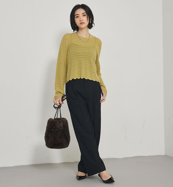 qualite「スカラップレースニット」|Tシャツ・カットソー|