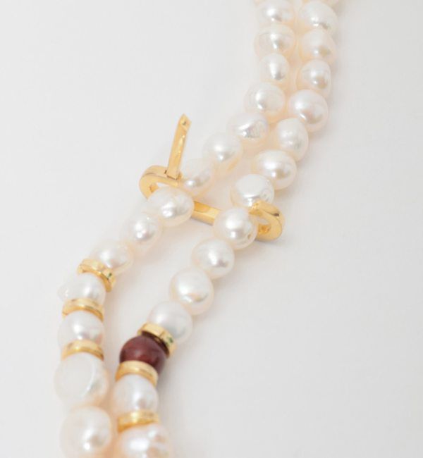 Liesse「《別注》【EO/イオ】PEARL/RED TIGER EYE NECKLACE（ロング）」|ネックレス|
