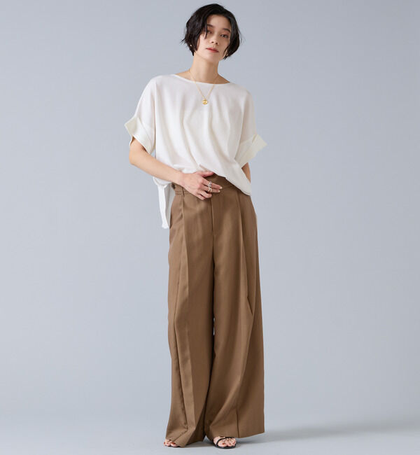 Liesse「テンセルナイロンタックワイドパンツ」|その他|