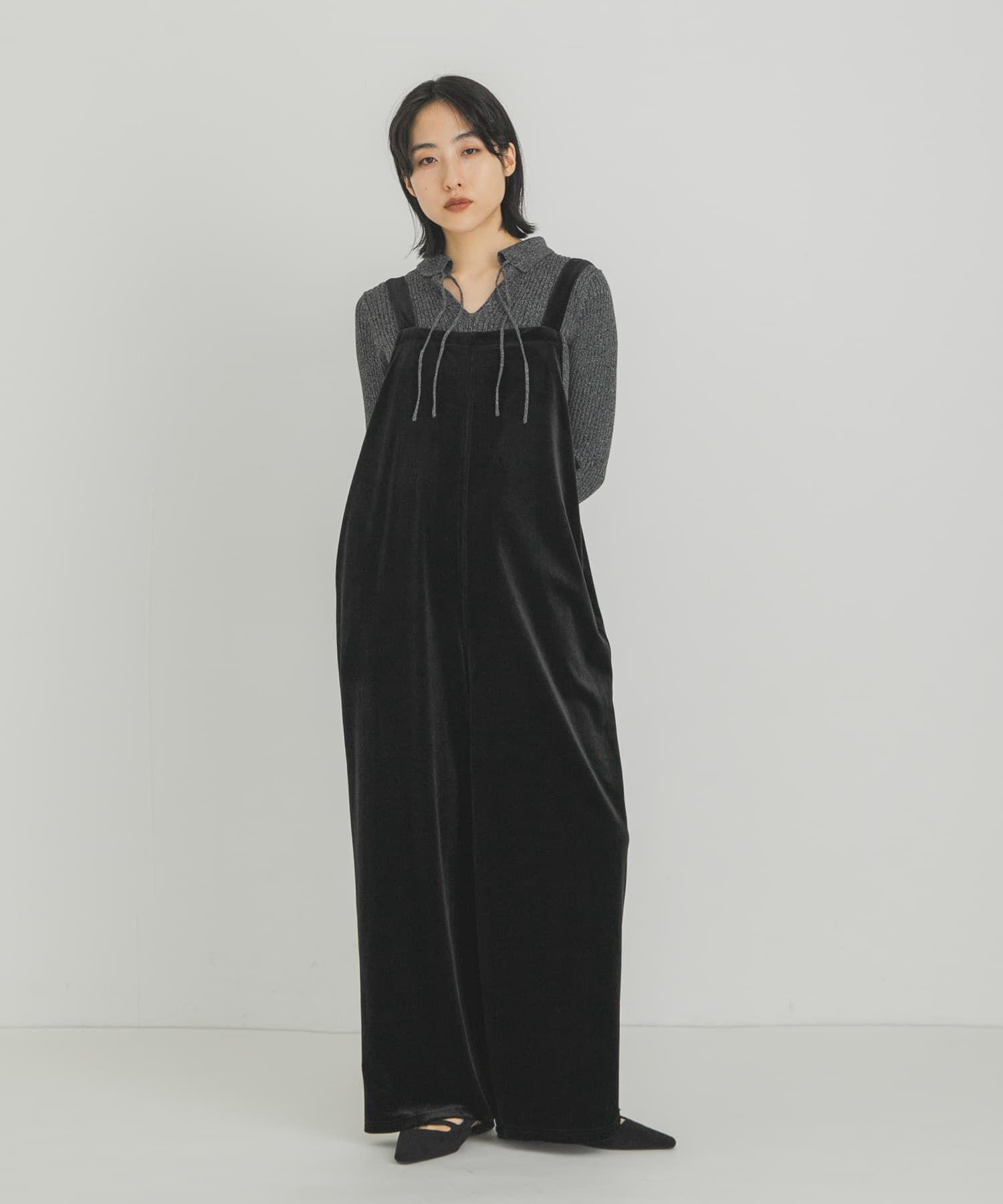  「ベロアサロペット」|オールインワン|