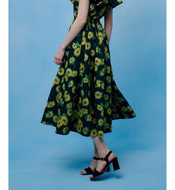 LOULOU WILLOUGHBY「WEB 一部店舗限定【LOULOU WILLOUGHBY】サンフラワープリントギャザースカート」|スカート|