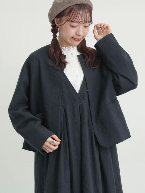 Samansa Mos2「【Cross&times;Linen】クルーネックジャケット」|その他|