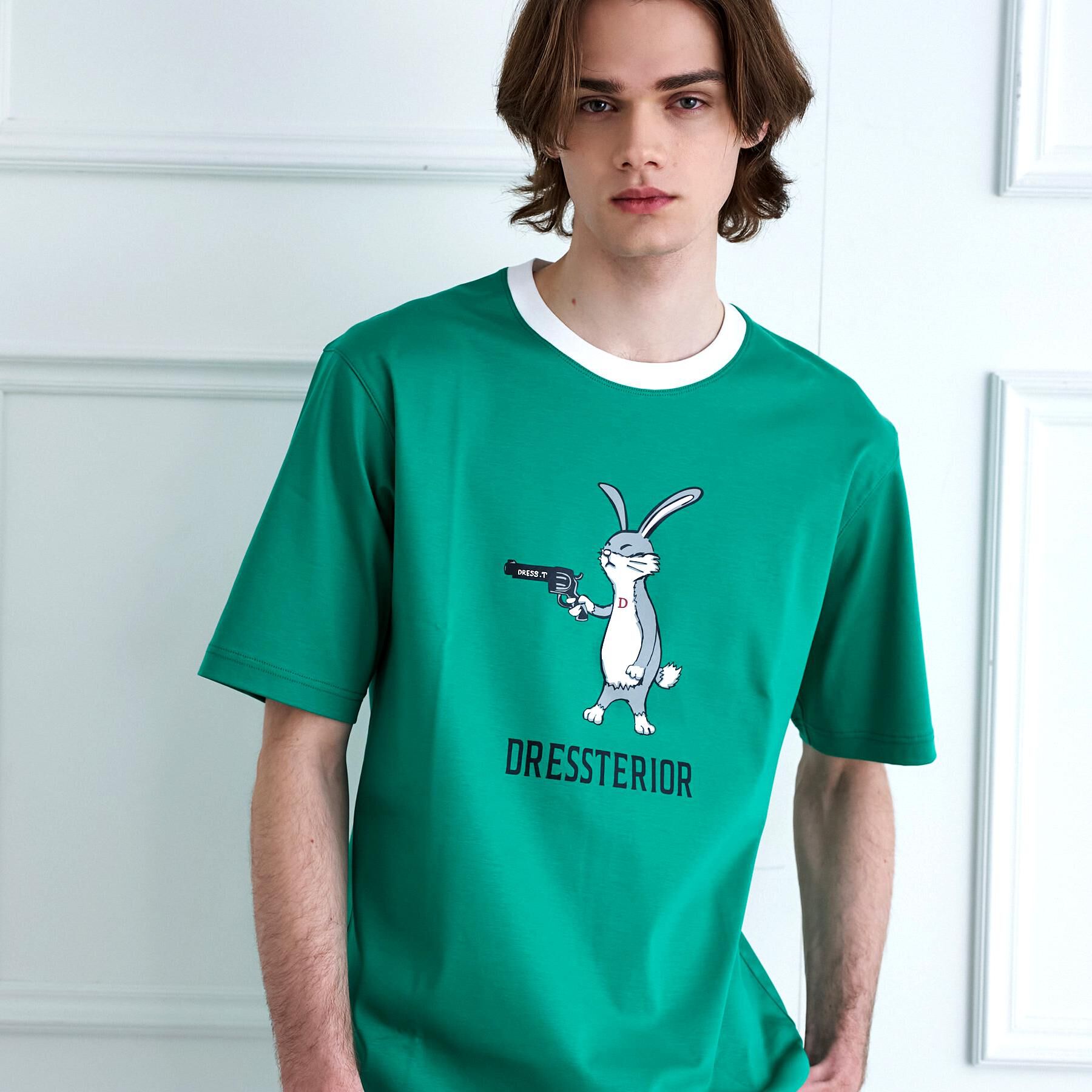 DRESSTERIOR「【接触冷感／抗菌防臭／消臭】ICE CLEAR COTTON ガンラビットTシャツ」|Tシャツ・カットソー|
