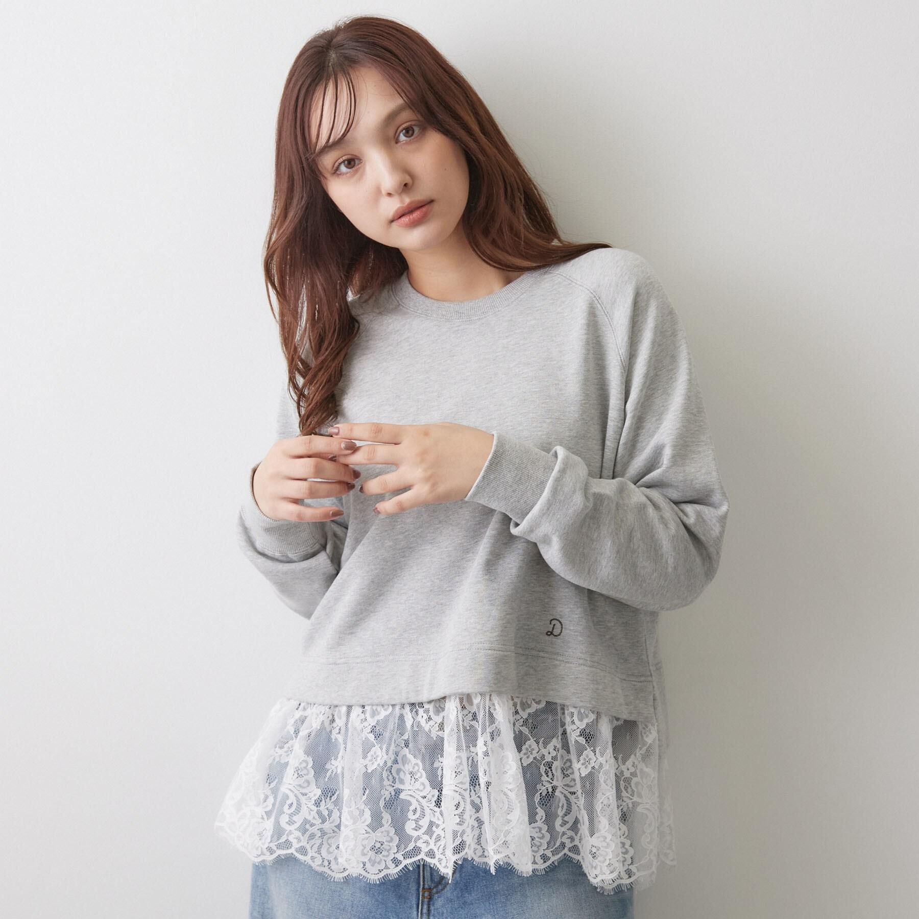 DRESSTERIOR「レースドッキング裏毛プルオーバー」|Tシャツ・カットソー|