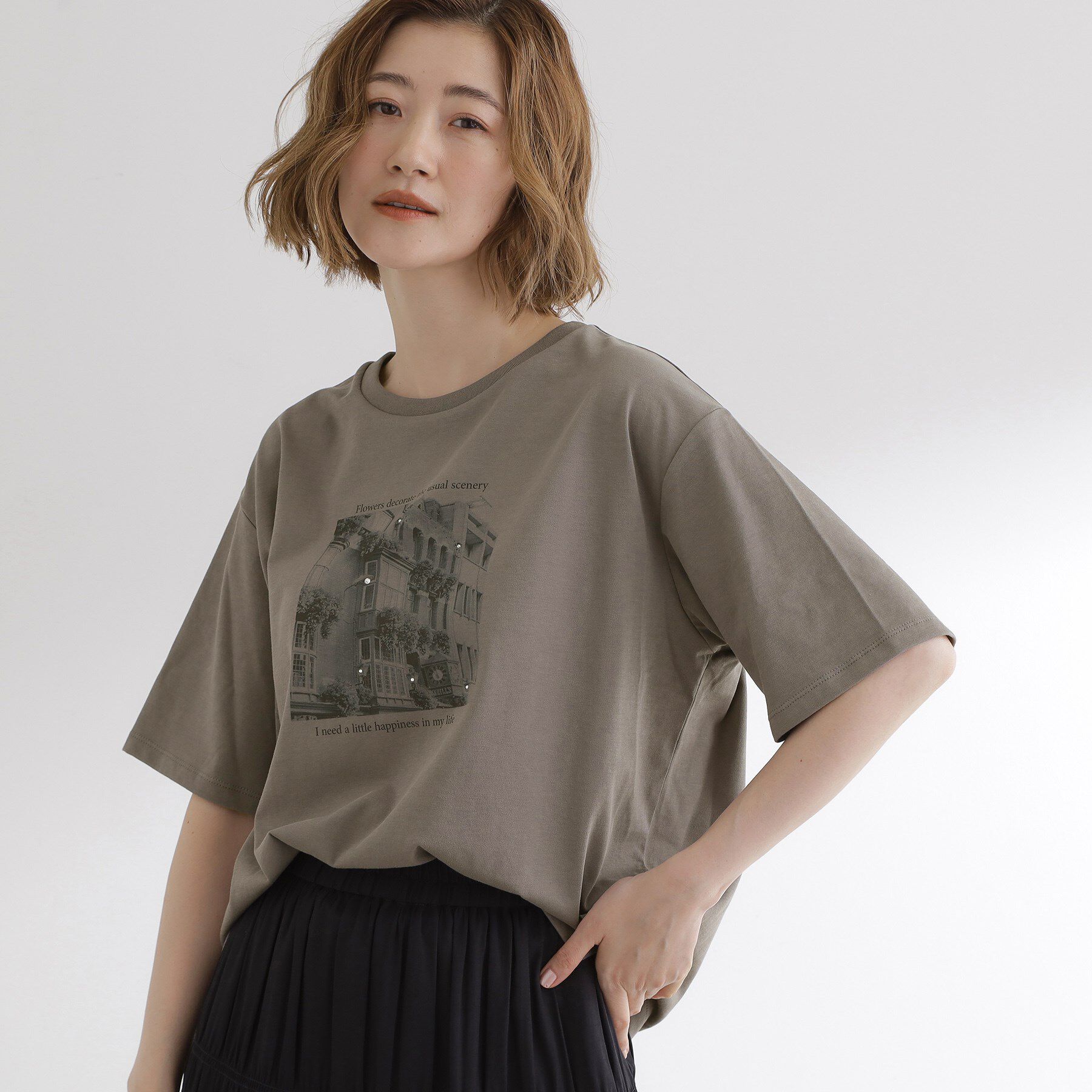 grove「夏に映える　大人のクロップドTシャツ」|Tシャツ・カットソー|