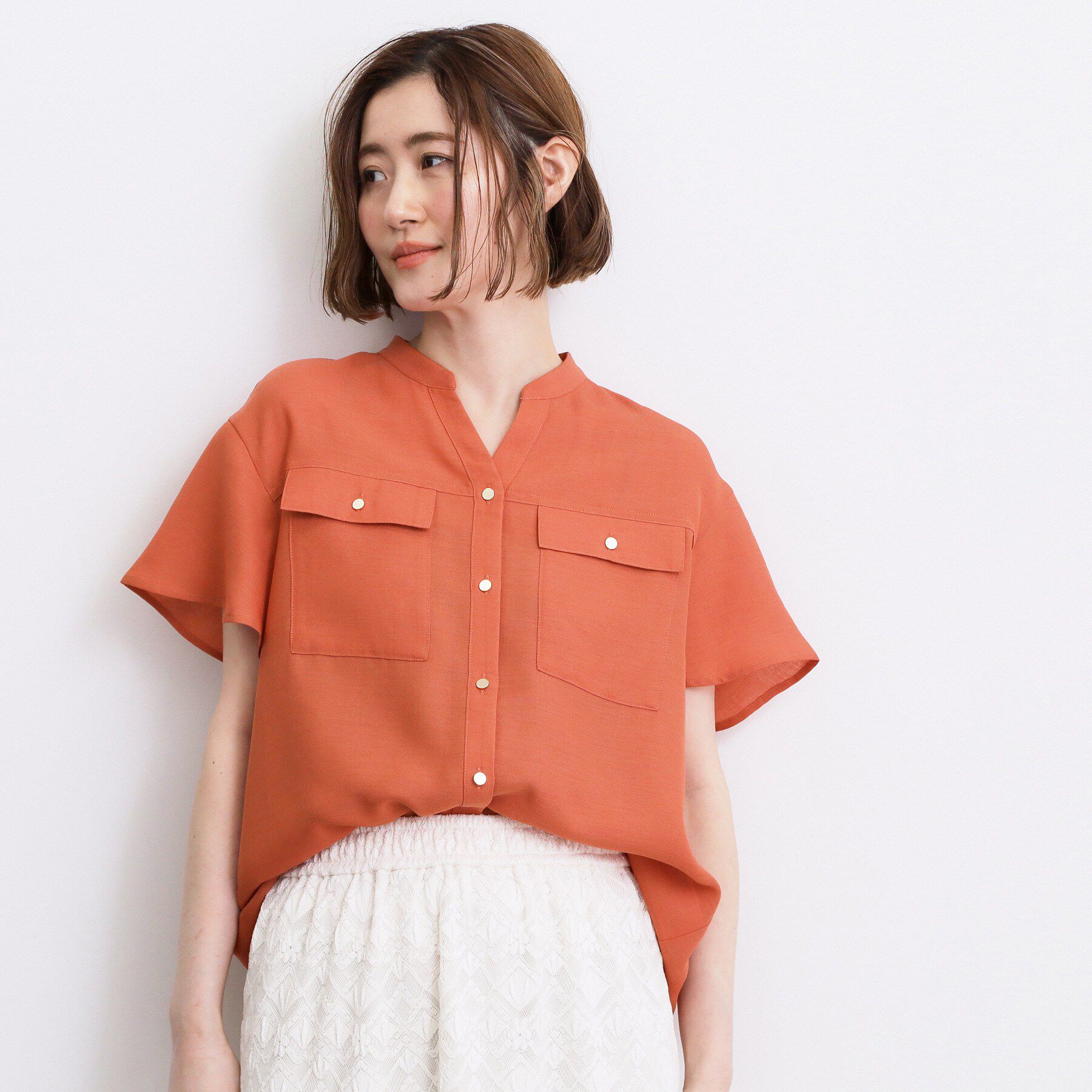 grove「【洗濯機OK/SETUP可】シワになりにくい、フレアスリーブブラウス」|シャツ・ブラウス|