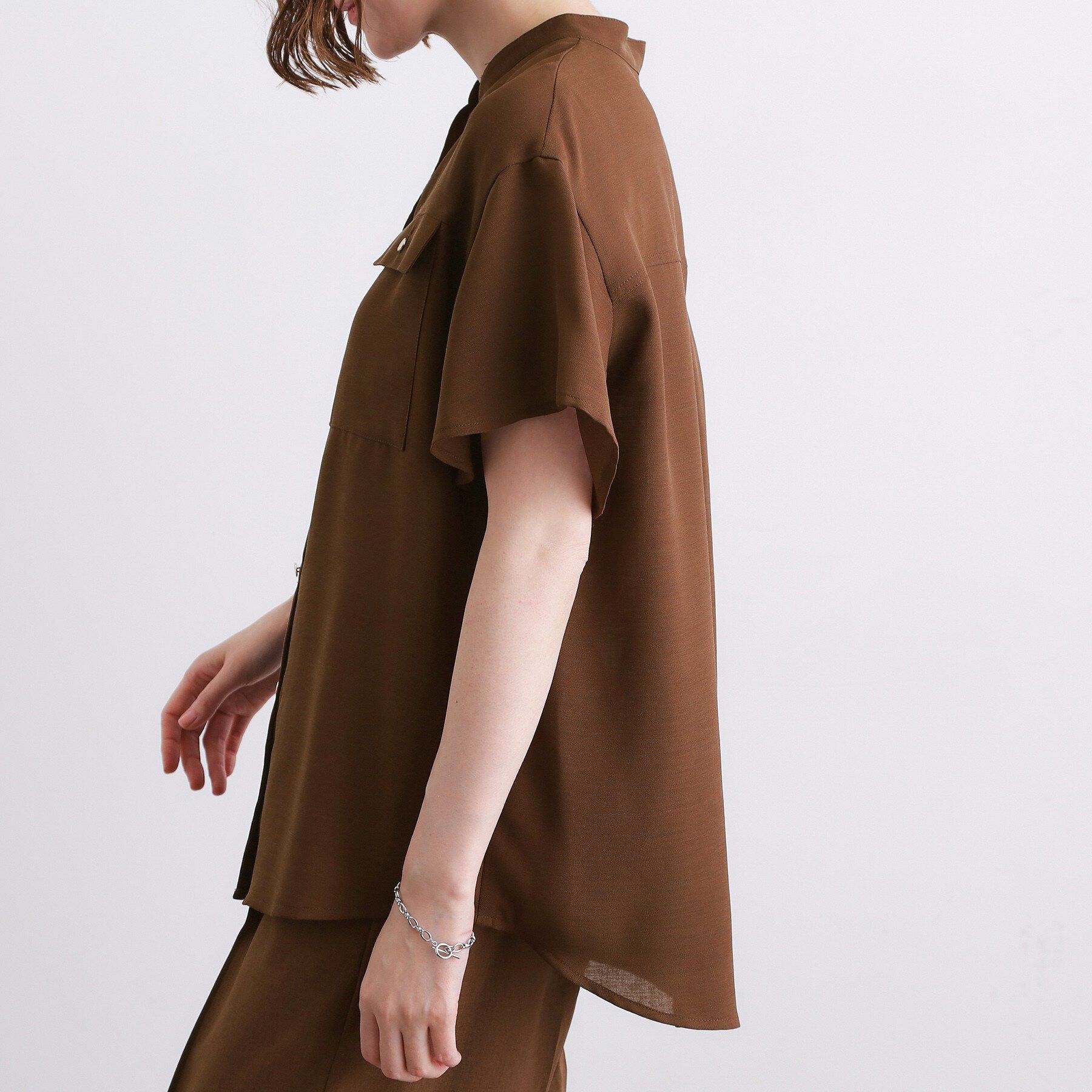 grove「【洗濯機OK/SETUP可】シワになりにくい、フレアスリーブブラウス」|シャツ・ブラウス|