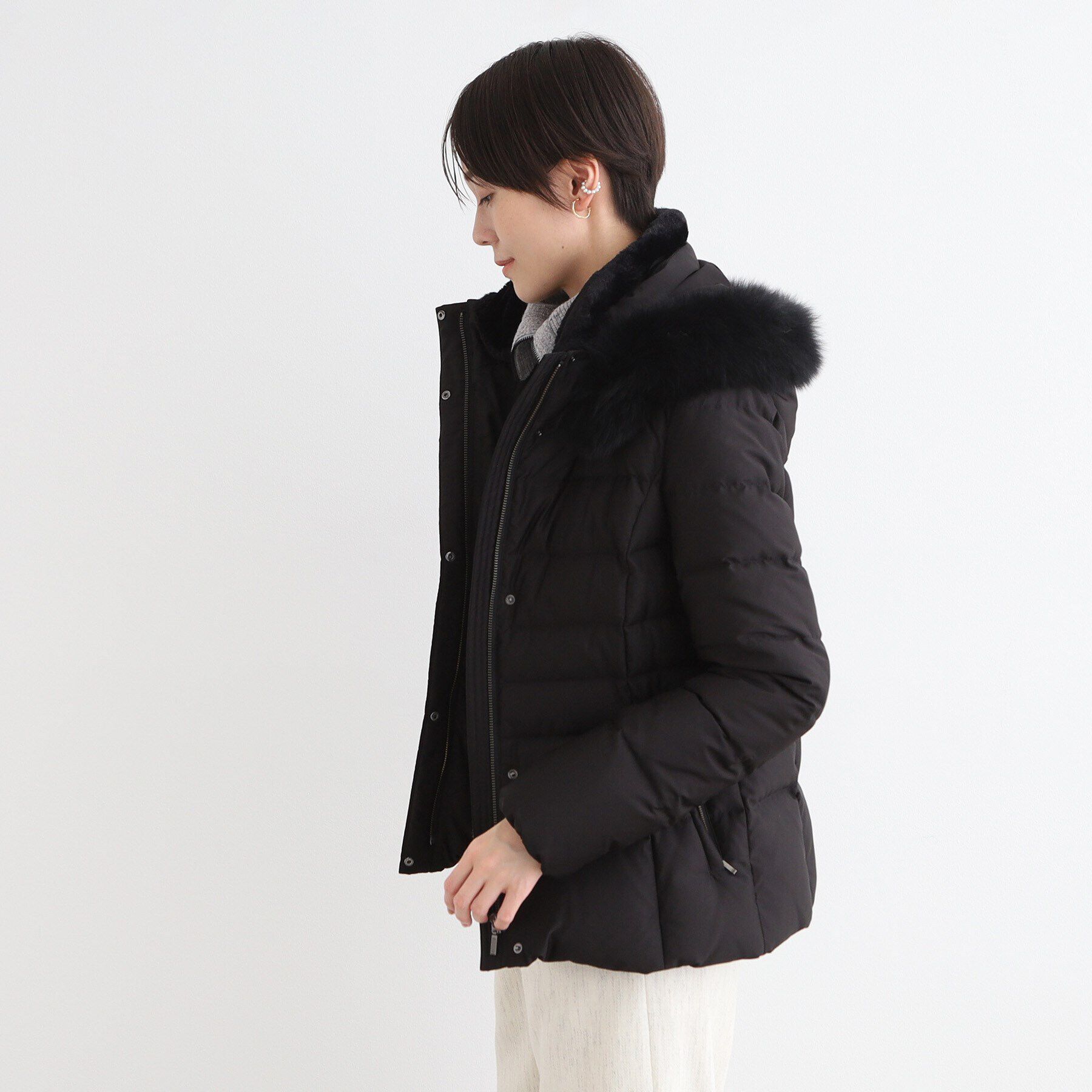 INDIVI「【名品／撥水／抗菌防臭】ショート リサイクルダウンコート」|ダウン|