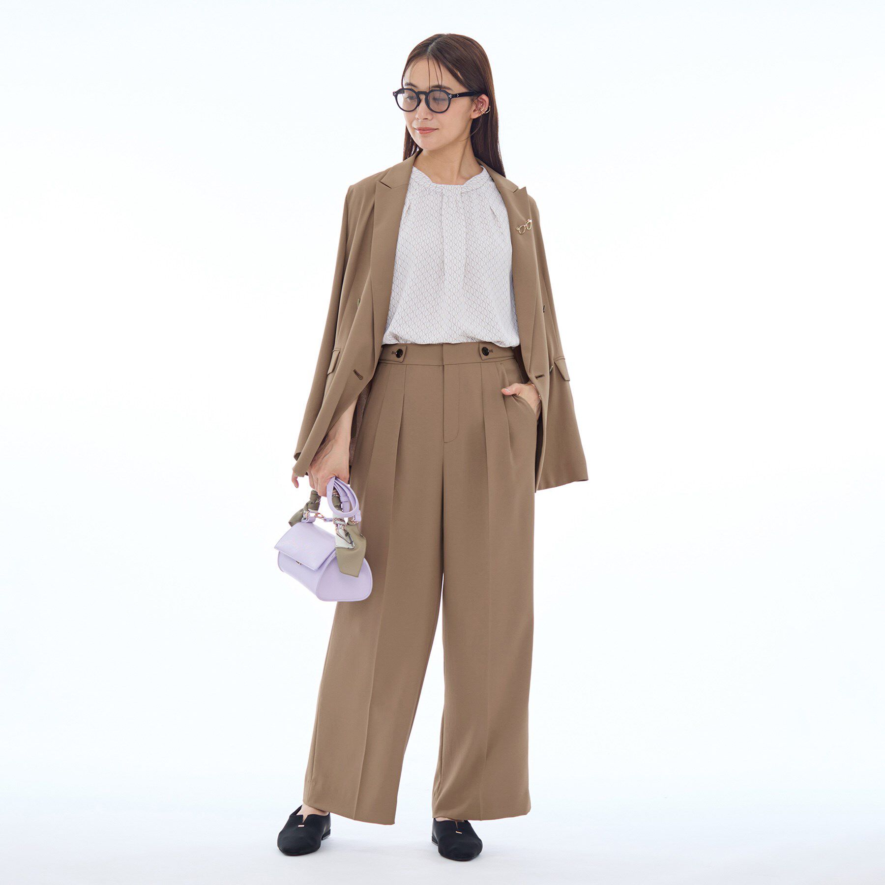 INDIVI「【着心地◎！】タックワイドパンツ」|その他|