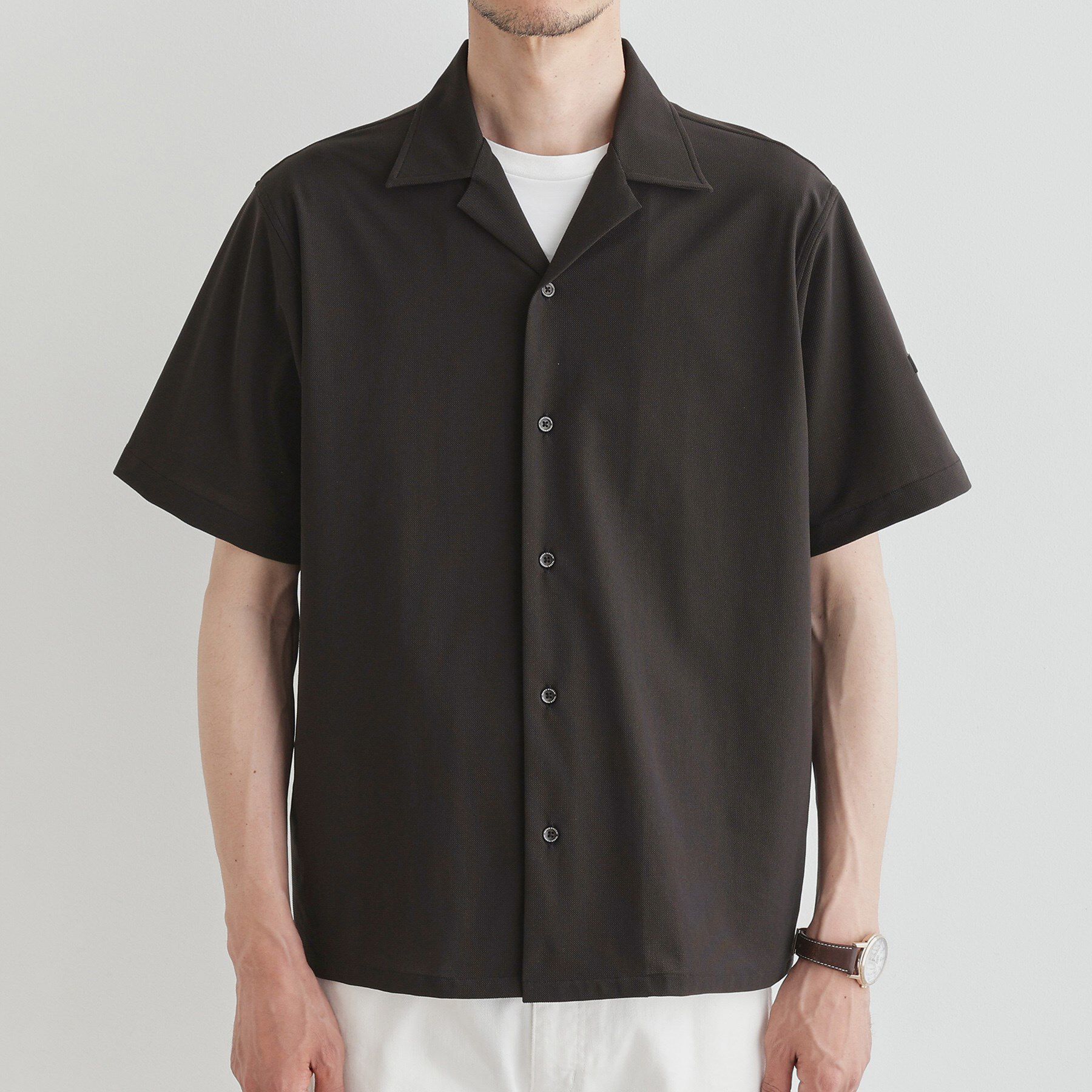 TAKEO KIKUCHI「【COOL CITY WEAR】エアートール オープンカラーシャツ /接触冷感・通気性」|シャツ・ブラウス|