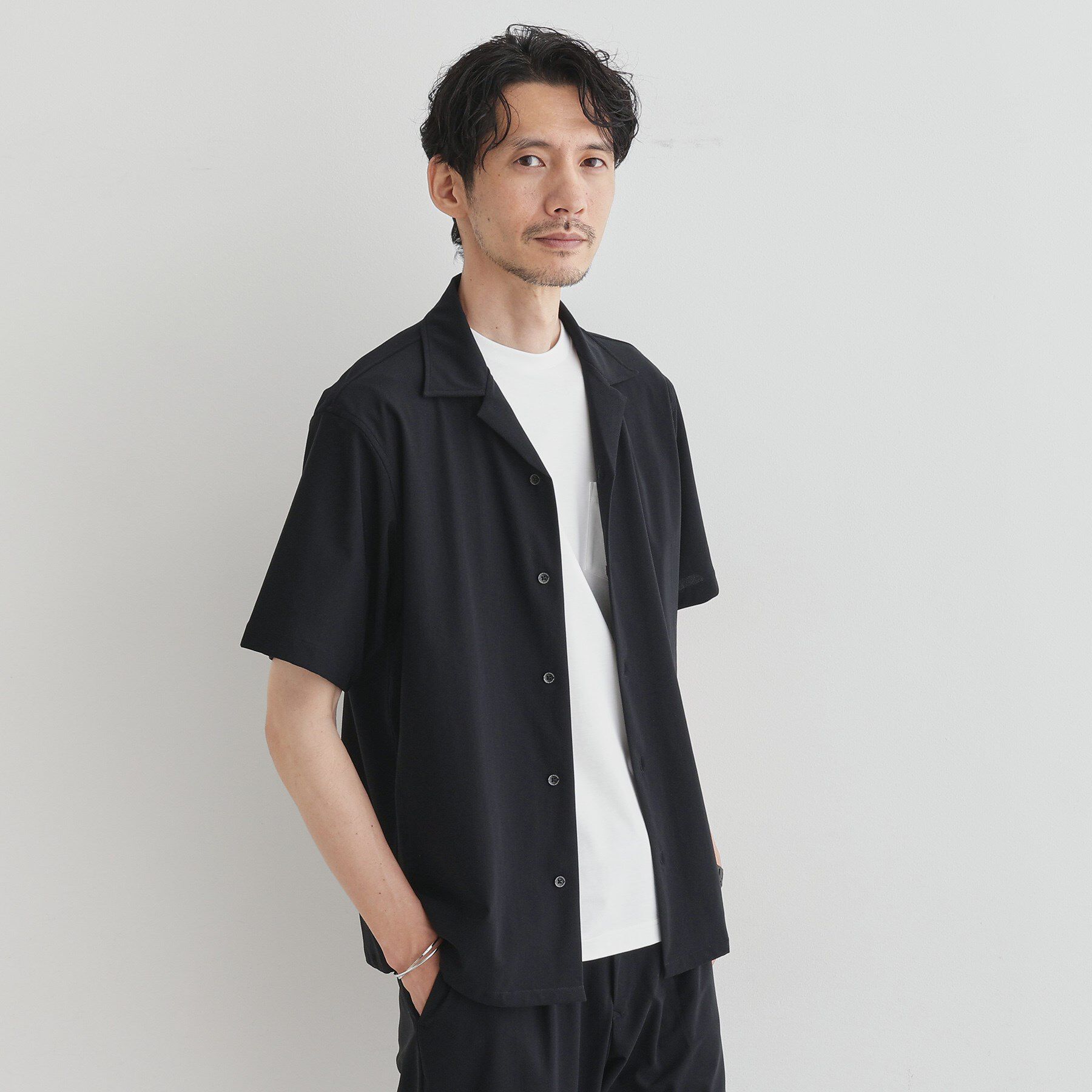 TAKEO KIKUCHI「【COOL CITY WEAR】エアートール オープンカラーシャツ /接触冷感・通気性」|シャツ・ブラウス|