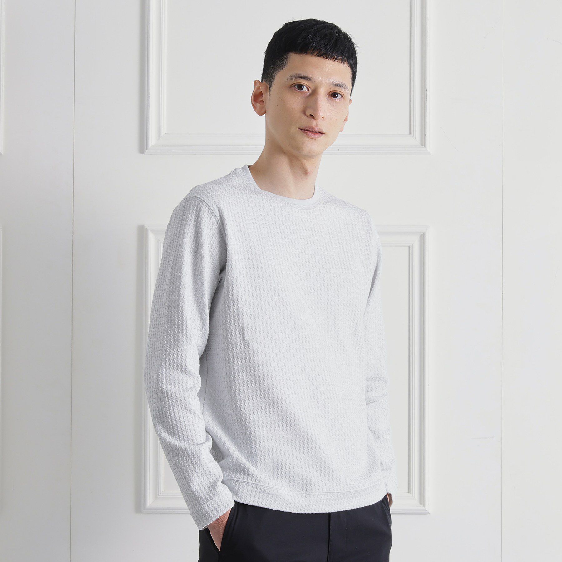 TAKEO KIKUCHI「千鳥柄 ストレッチ プルオーバー」|Tシャツ・カットソー|