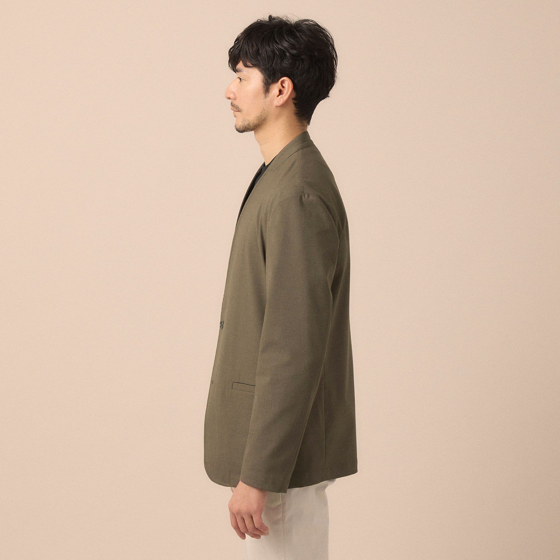 TAKEO KIKUCHI「【ON／OFF兼用】CARREMANファブリック ノーカラージャケット」|ノーカラージャケット|