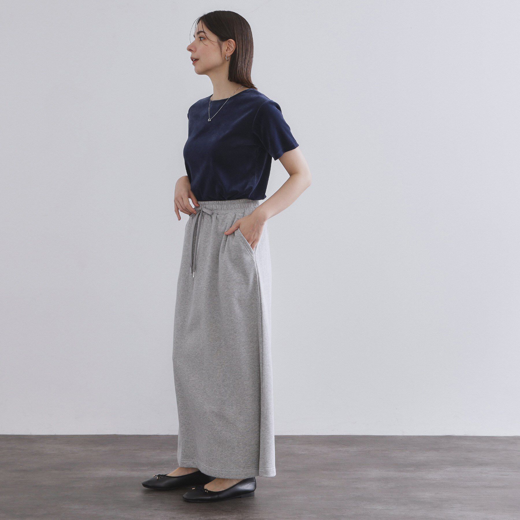 OPAQUE.CLIP「フロッキーチュールTシャツ【洗濯機洗い可】」|Tシャツ・カットソー|