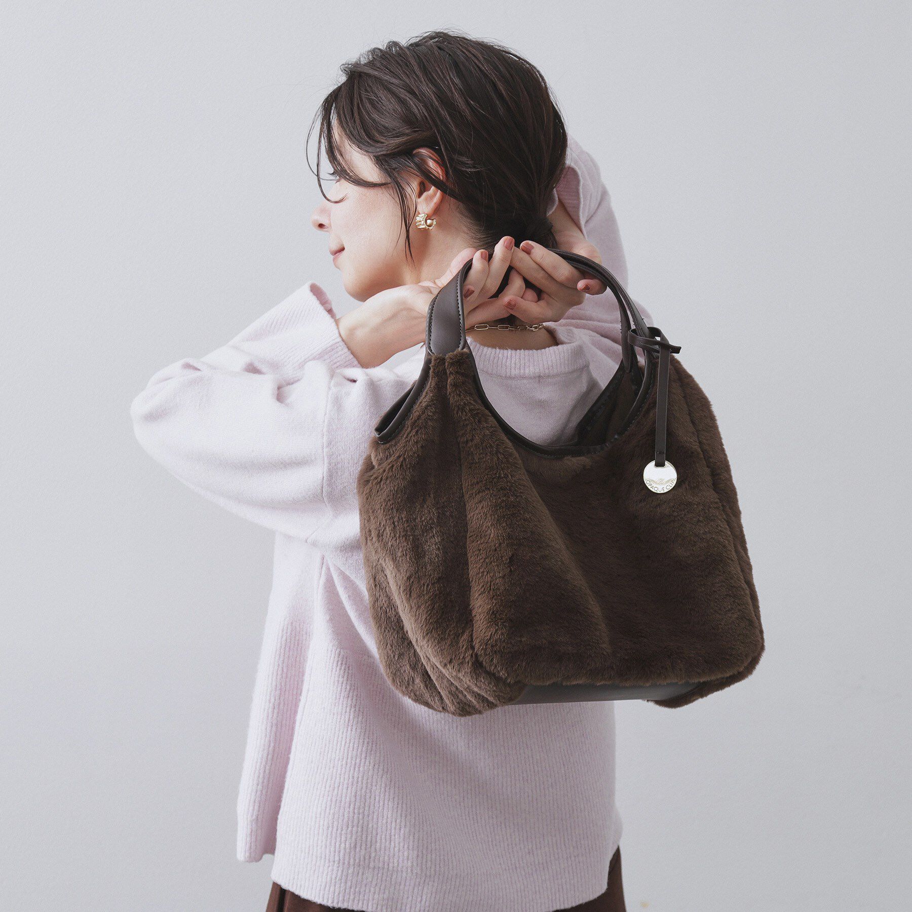 OPAQUE.CLIP「【フェイクファー／キルティング】くり手ミドルトートバッグ」|トートバッグ|