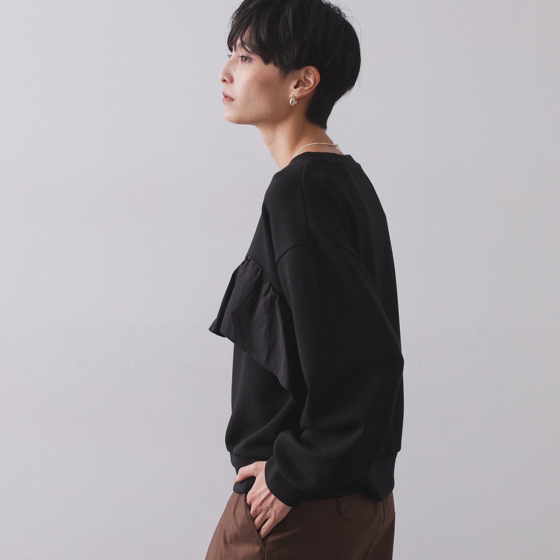 OPAQUE.CLIP「フリルドッキングトップス【洗濯機OK】」|Tシャツ・カットソー|