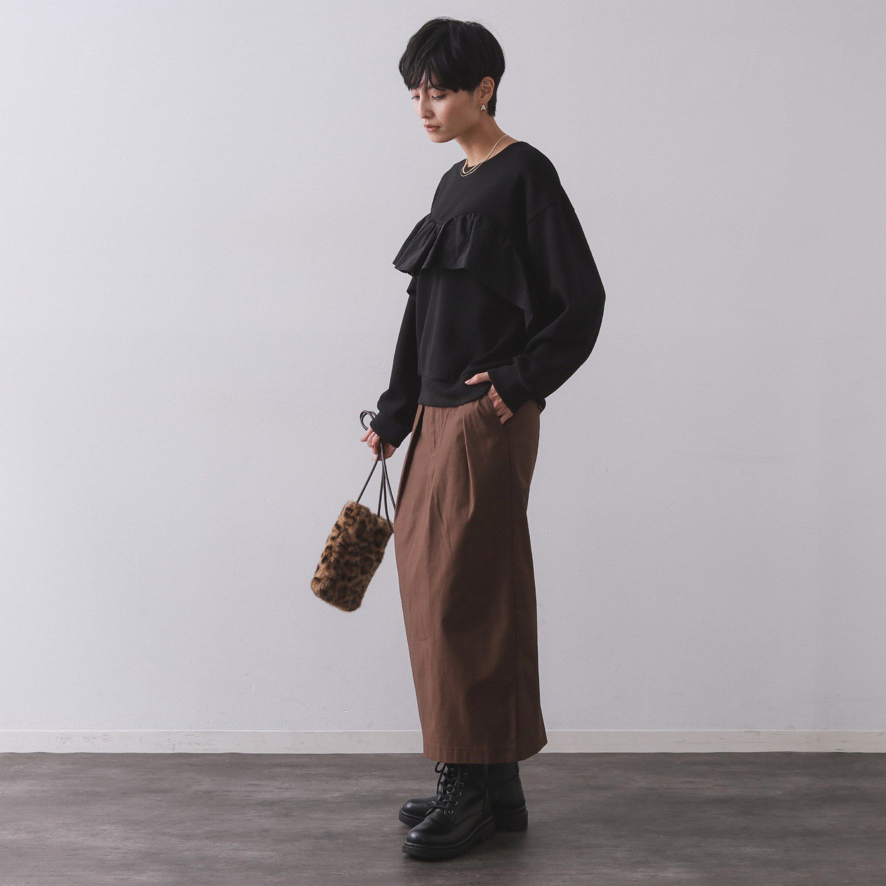 OPAQUE.CLIP「フリルドッキングトップス【洗濯機OK】」|Tシャツ・カットソー|