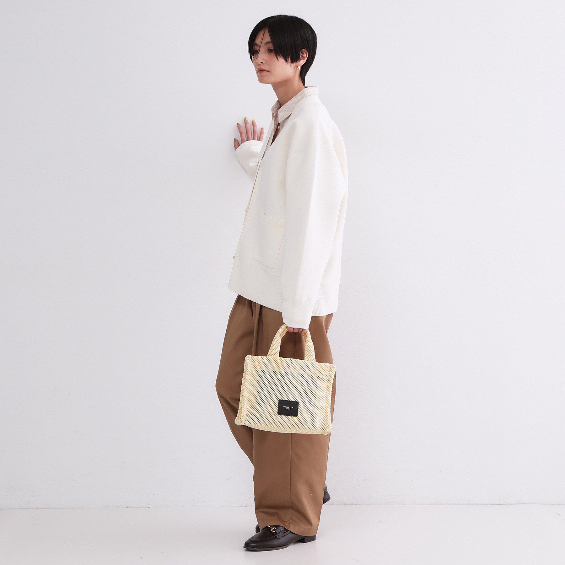 OPAQUE.CLIP「メッシュスクエアミドルトートバッグ【2WAY】」|トートバッグ|