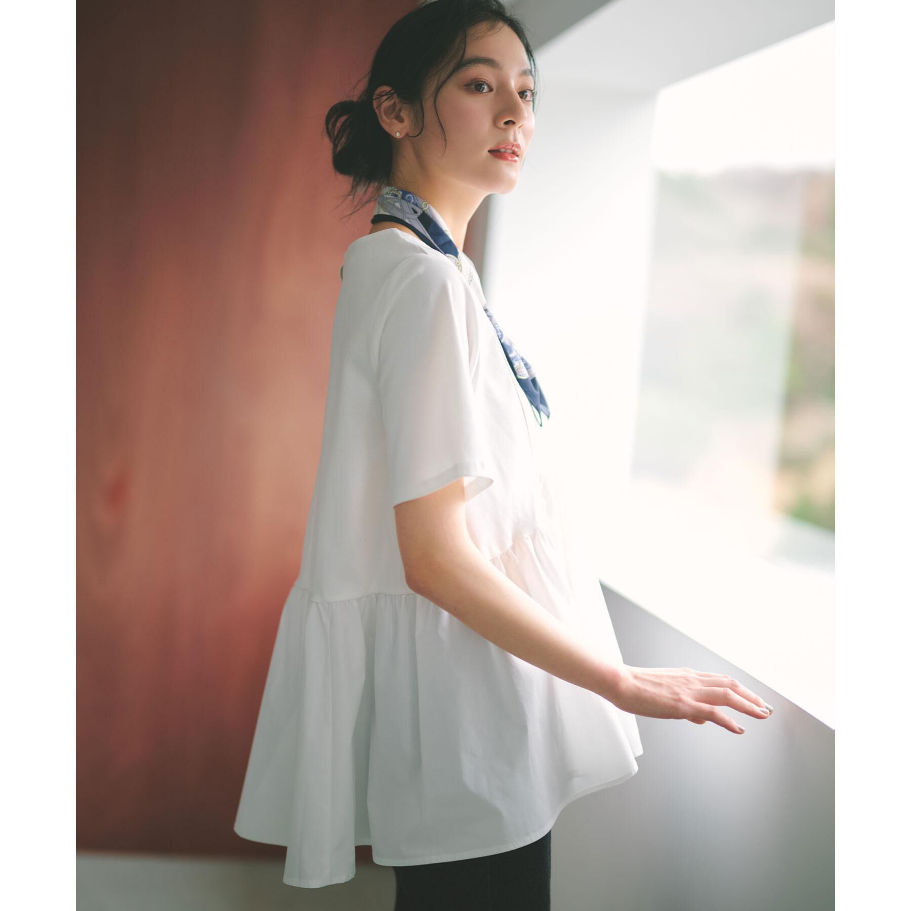OPAQUE.CLIP「ペプラムドッキングカットソー【洗濯機OK】」|Tシャツ・カットソー|