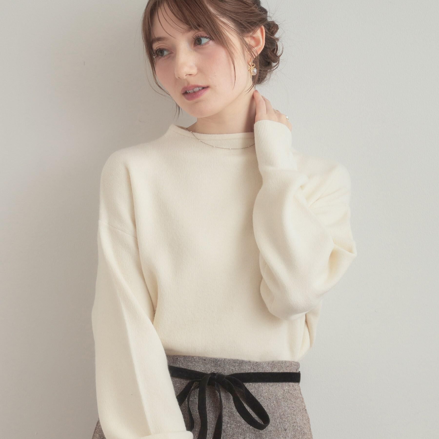 Couture broach「【ゆるふわ・通勤】リッシュアンゴラ バックパール調ニット」|ニット・セーター|