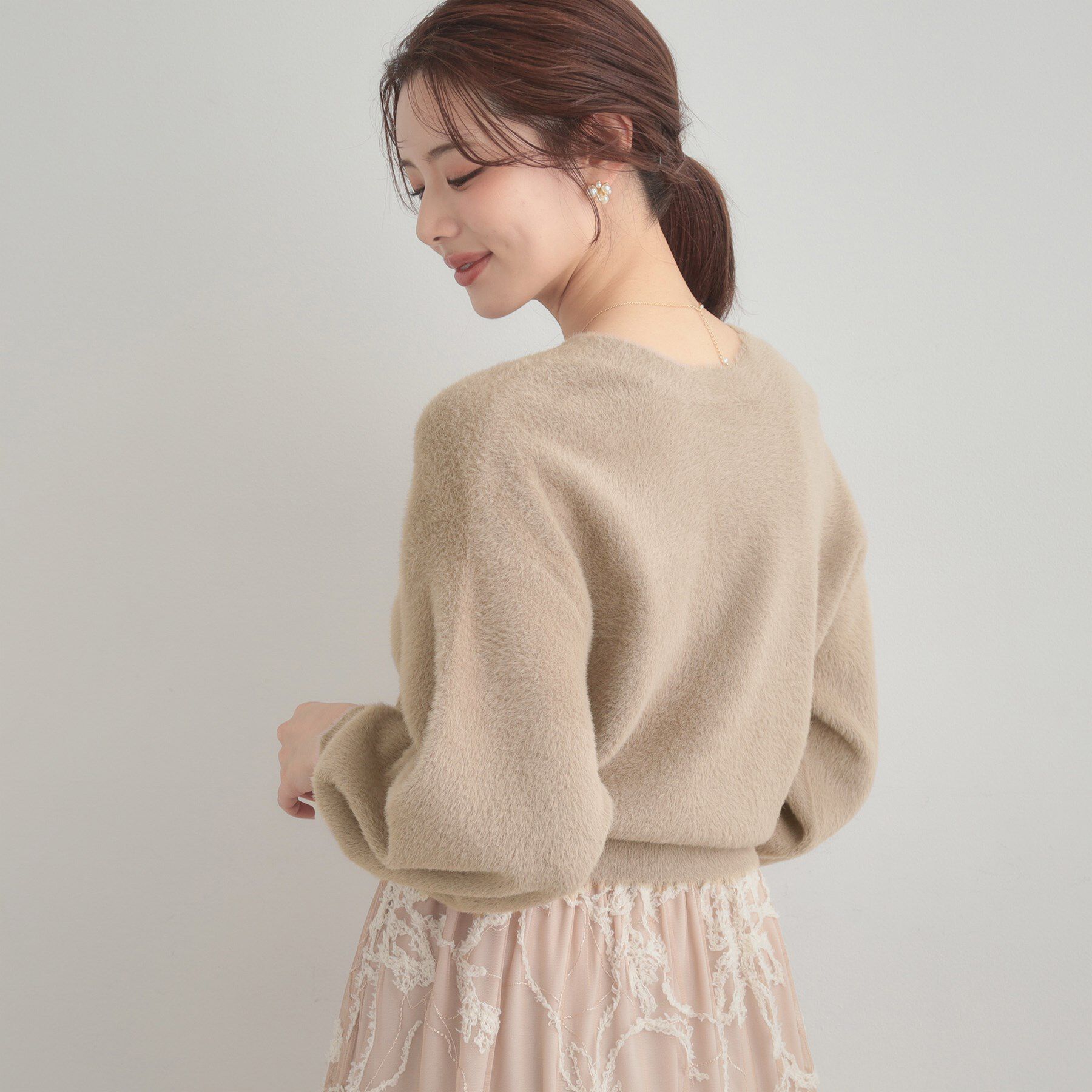 Couture broach「【前後2WAY】Springフェザーカーデトップス」|カーディガン|