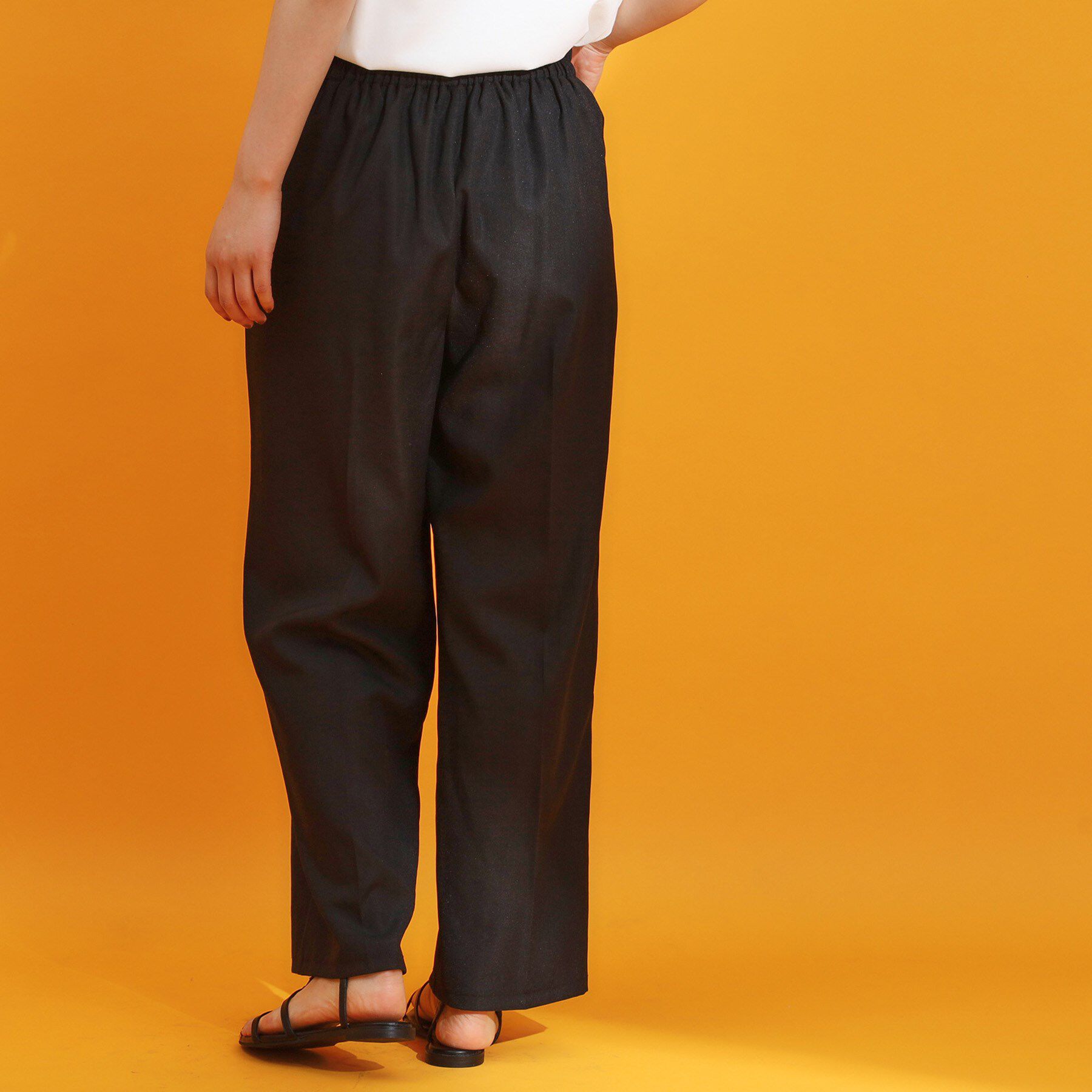 THE SHOP TK「麻調ピンタックワイドパンツ【洗濯機OK】」|その他|