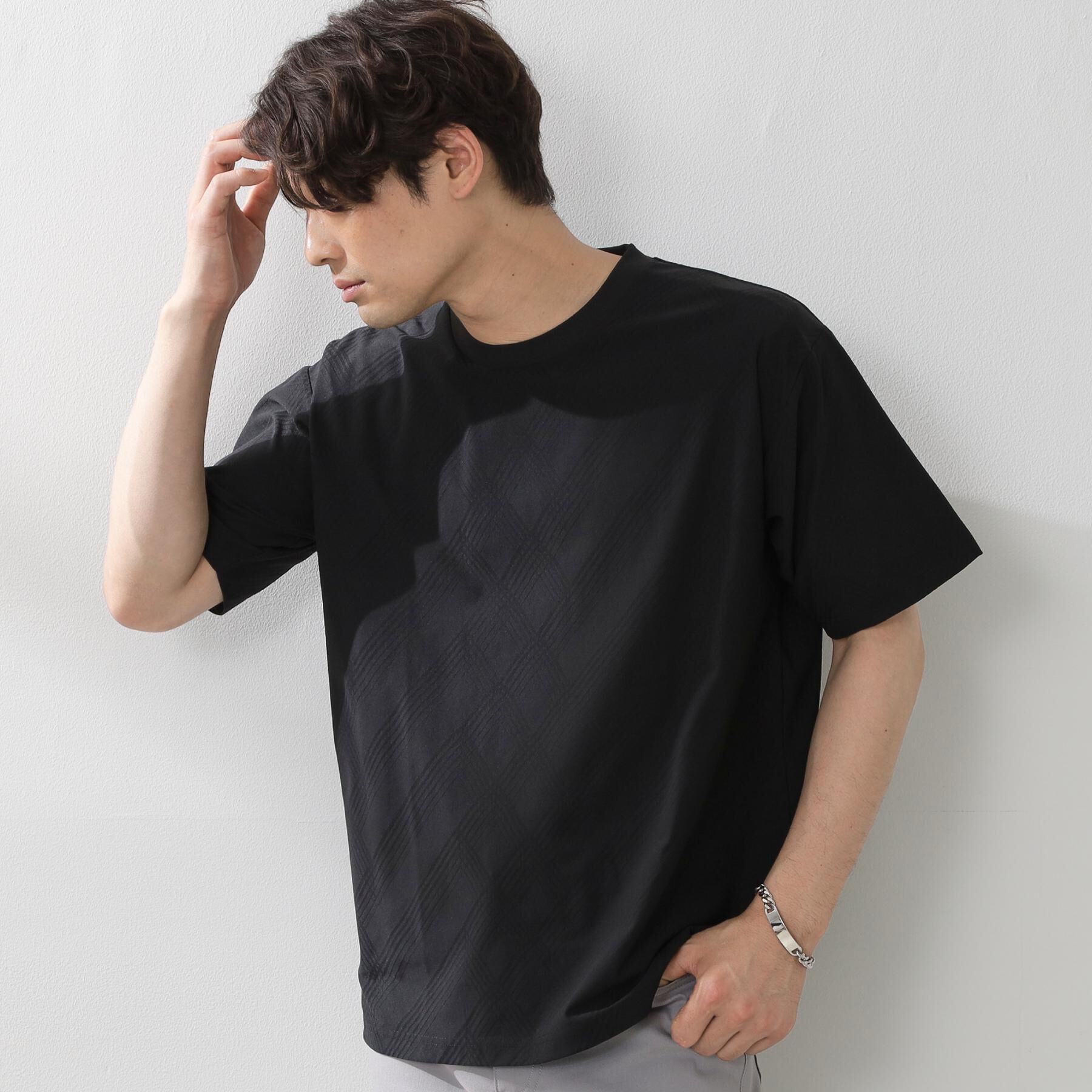 THE SHOP TK「パーフェクテックリンクス半袖Tシャツ 【接触冷感／吸水速乾／UVカット／洗濯機OK】」|Tシャツ・カットソー|