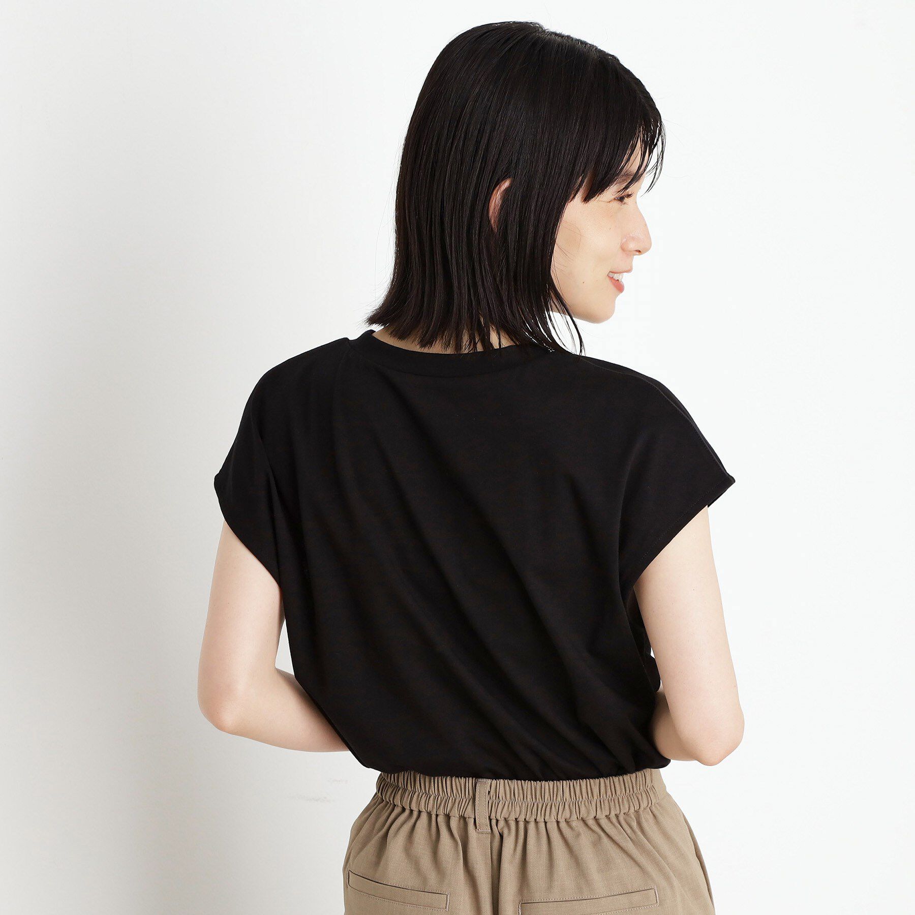 THE SHOP TK「合皮パイピングフレンチTシャツ【洗える】」|Tシャツ・カットソー|