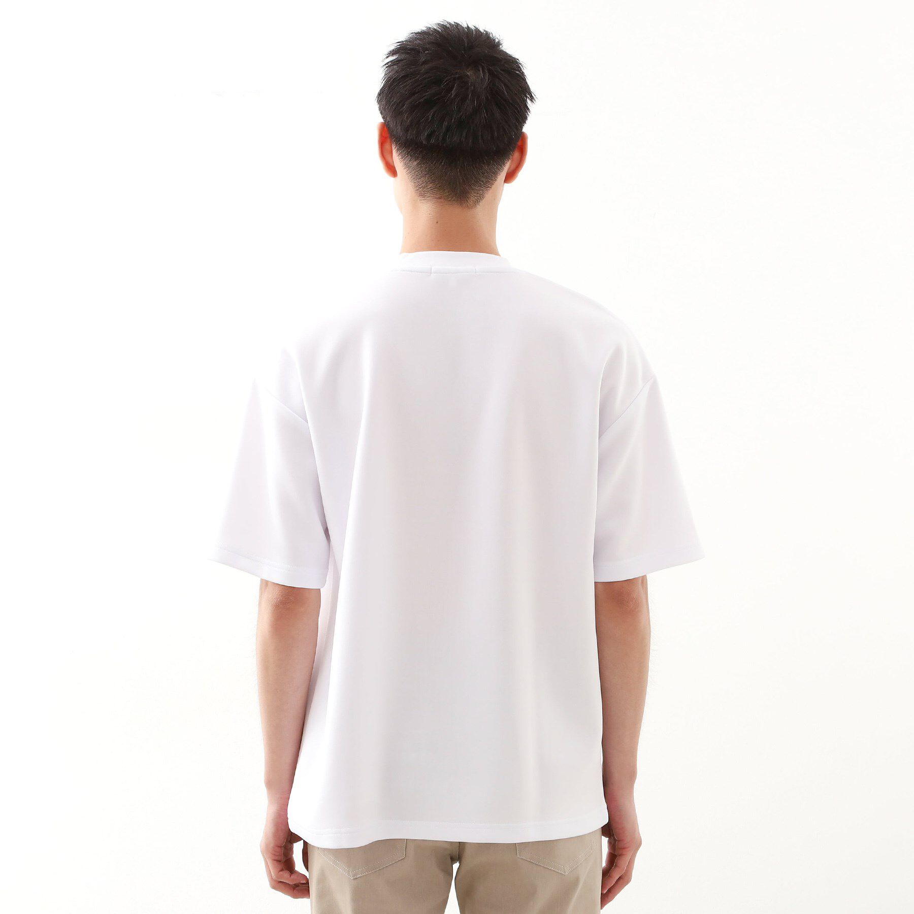 THE SHOP TK「コード刺繍フォトプリント半袖Tシャツ 【洗濯機OK】」|Tシャツ・カットソー|