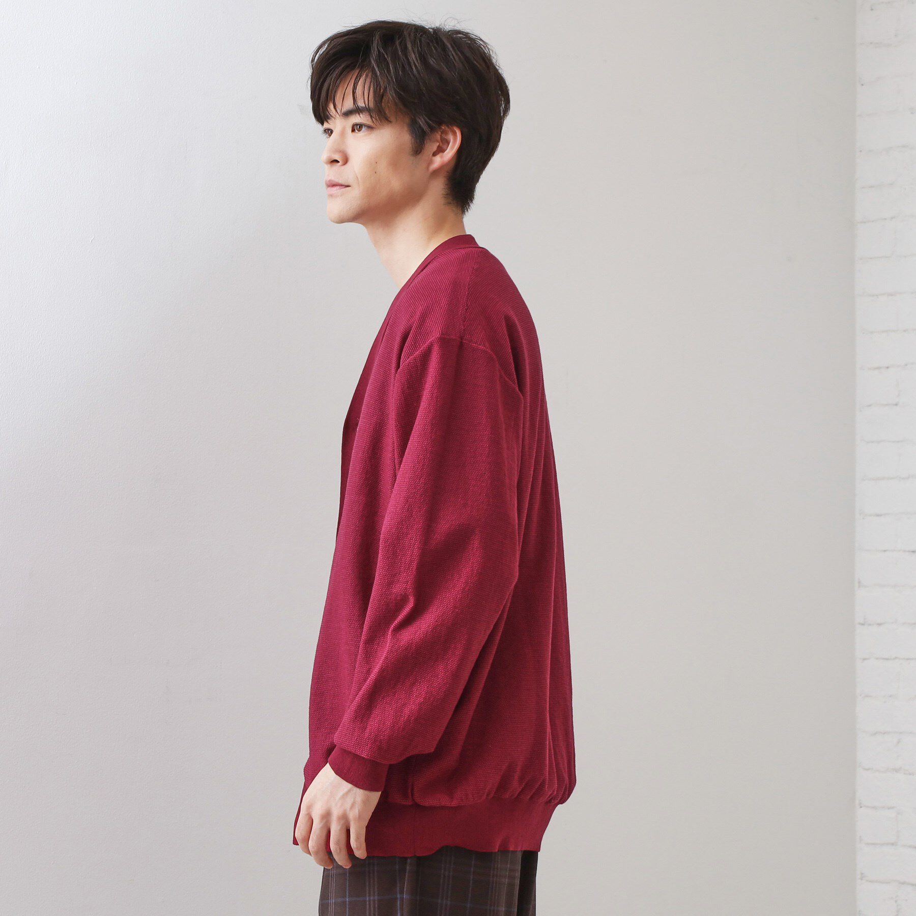 THE SHOP TK「【季節の変わり目に活躍】ニットカーディガン 選べる2デザイン(柄&無地)/洗濯機OK」|カーディガン|