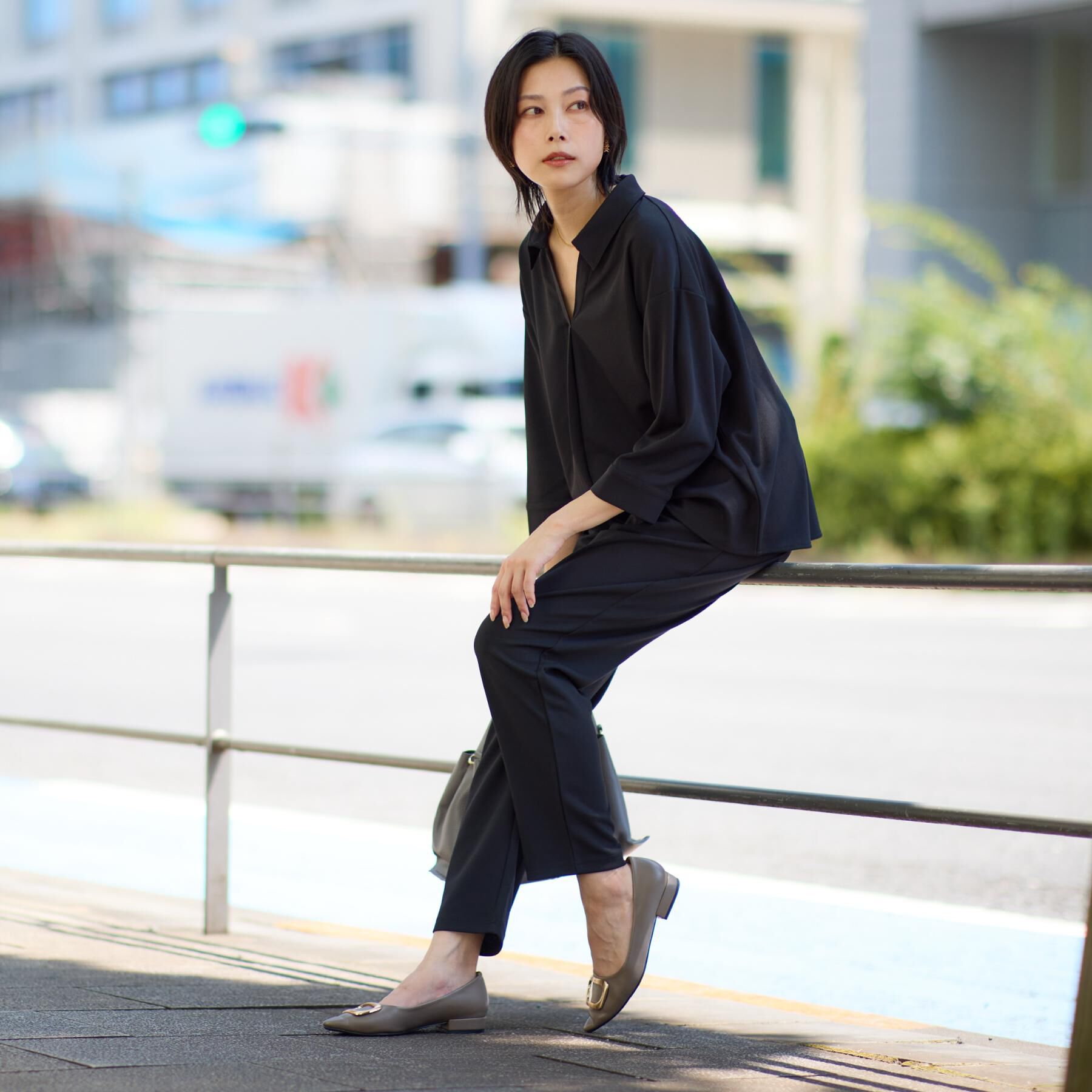 THE SHOP TK「【着るだけでコーディネートが決まる】スキッパーブラウス&パンツセット」|スーツ|