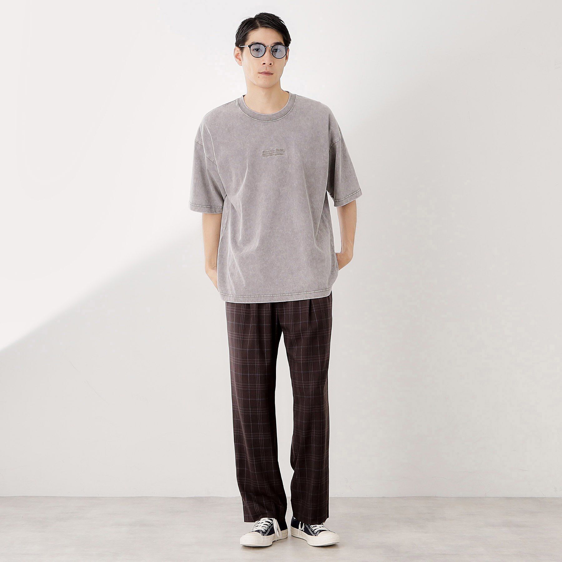 THE SHOP TK「ヴィンテージライク フェード5分袖Tシャツ 【ビッグシルエット／洗濯機OK】」|Tシャツ・カットソー|