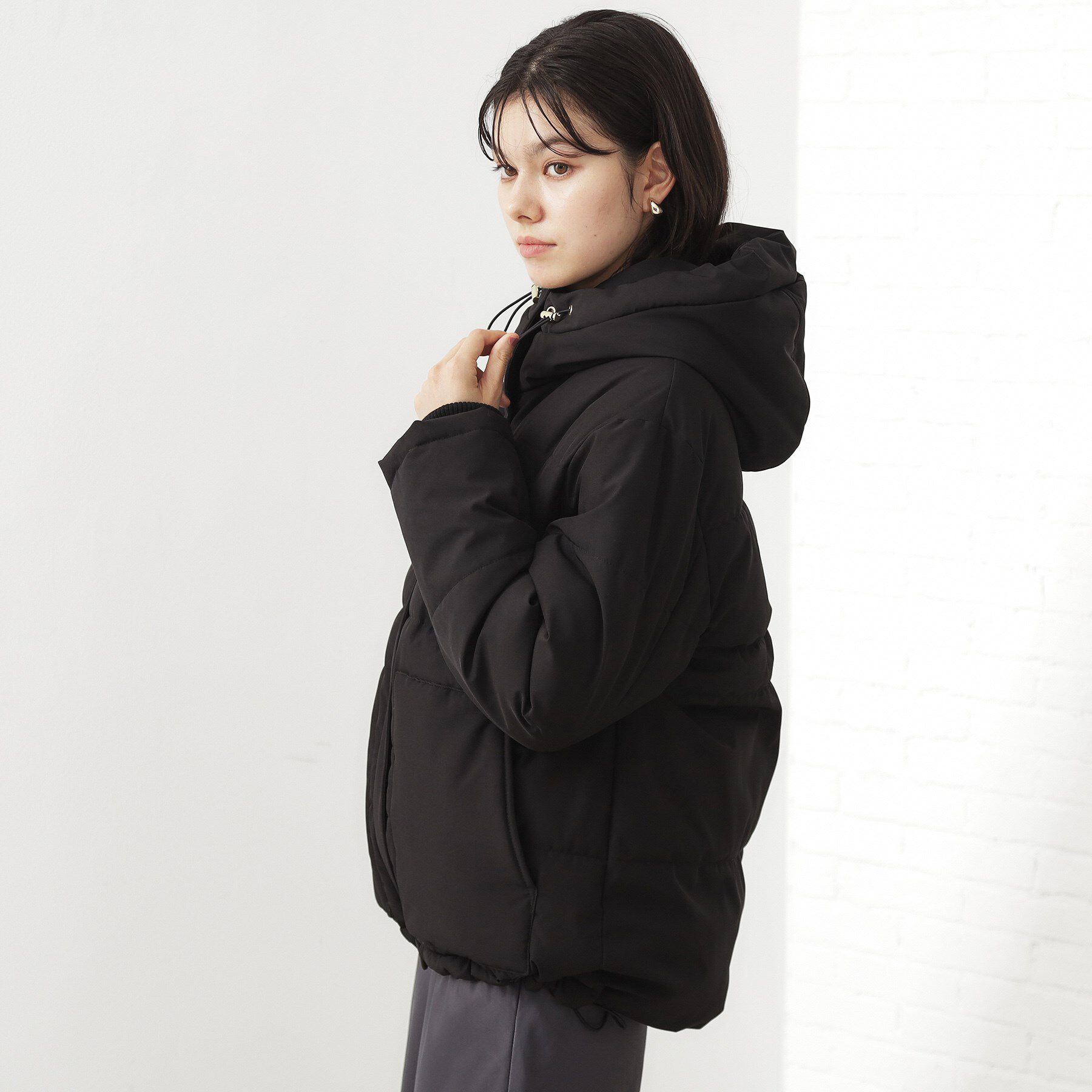 THE SHOP TK「【すっきり見えシルエット】上品ふわもこ中綿ブルゾン」|ダウン|