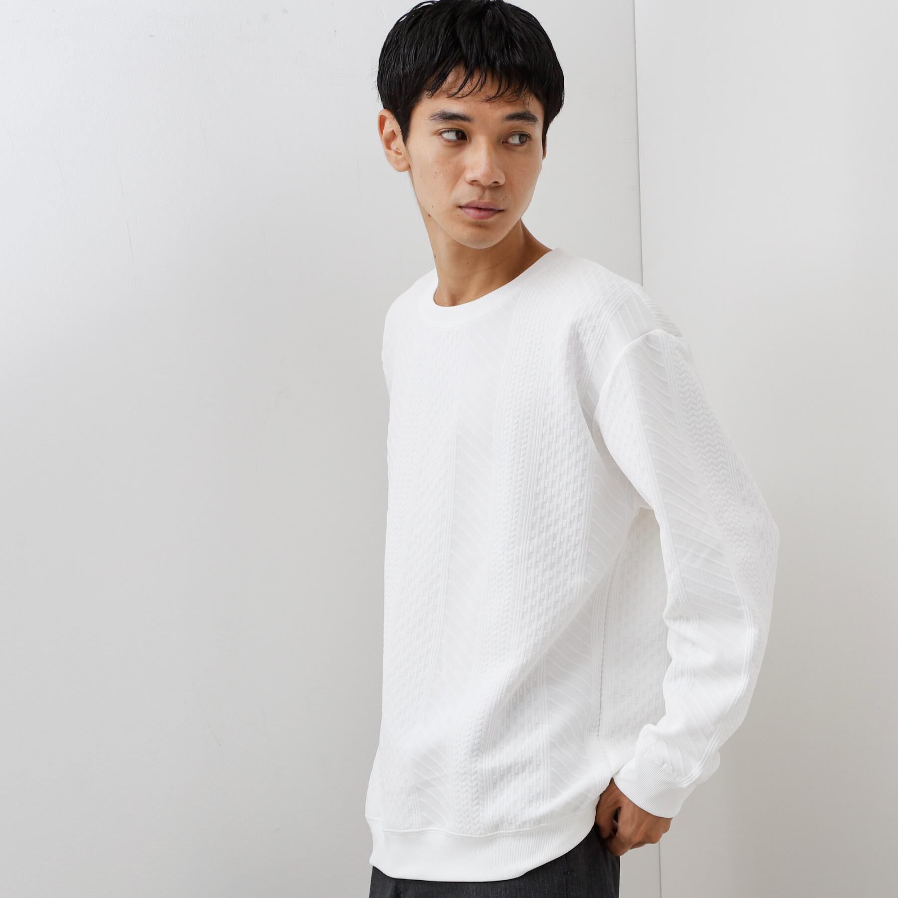 THE SHOP TK「【無地に飽きた方へ】ふくれジャカードスウェット　洗濯機OK/6色展開/ユニセックスでおすすめ！」|パーカー|