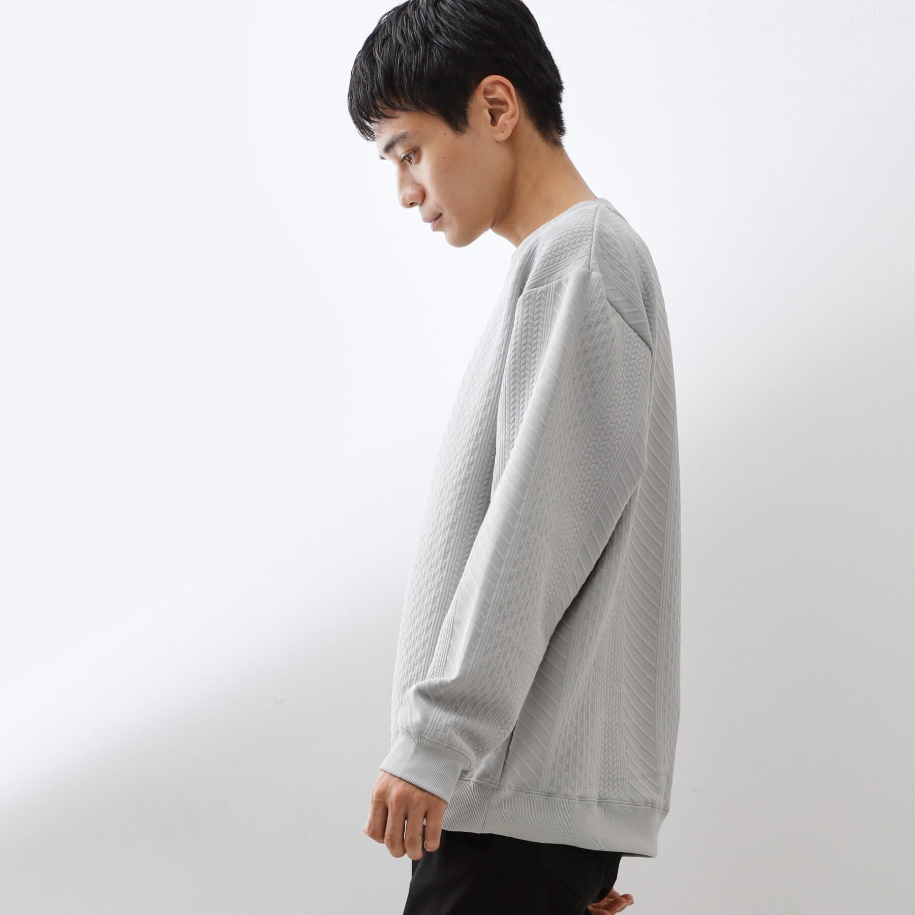 THE SHOP TK「【無地に飽きた方へ】ふくれジャカードスウェット　洗濯機OK/6色展開/ユニセックスでおすすめ！」|パーカー|