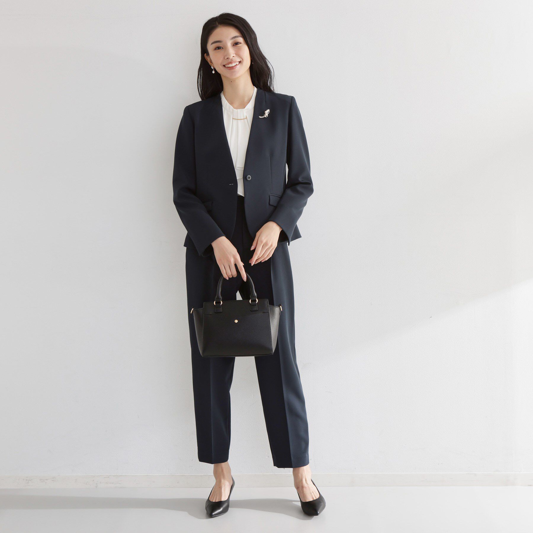 THE SHOP TK「バー付きラッフルタイブラウス」|シャツ・ブラウス|