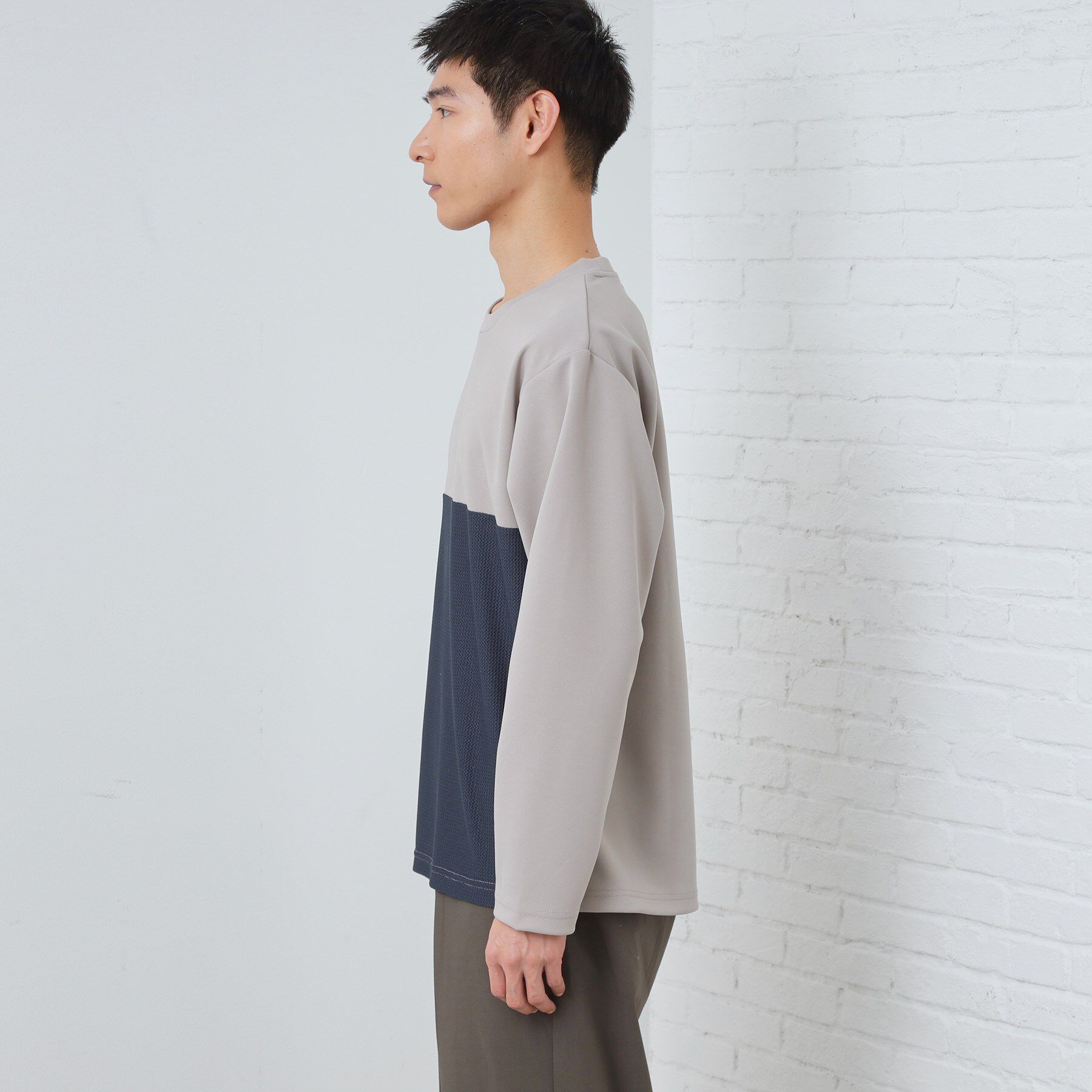 THE SHOP TK「【ちょうどいいカジュアル】パネルブロッキング長袖Tシャツ」|Tシャツ・カットソー|