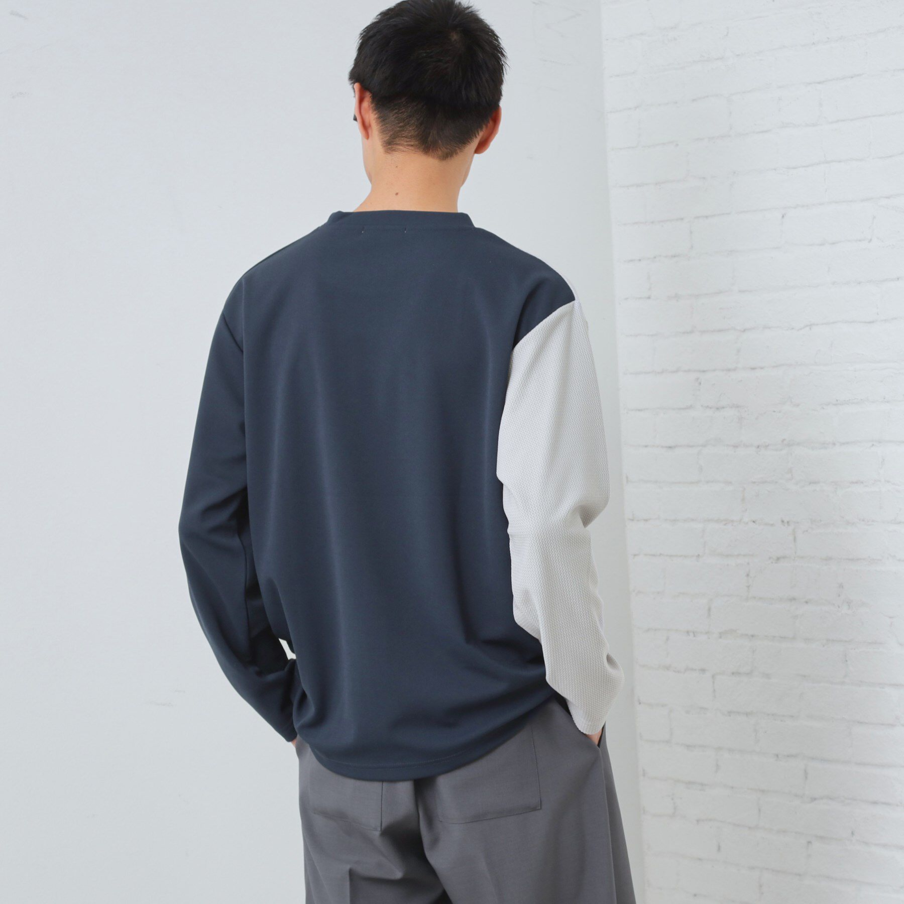 THE SHOP TK「【ちょうどいいカジュアル】パネルブロッキング長袖Tシャツ」|Tシャツ・カットソー|