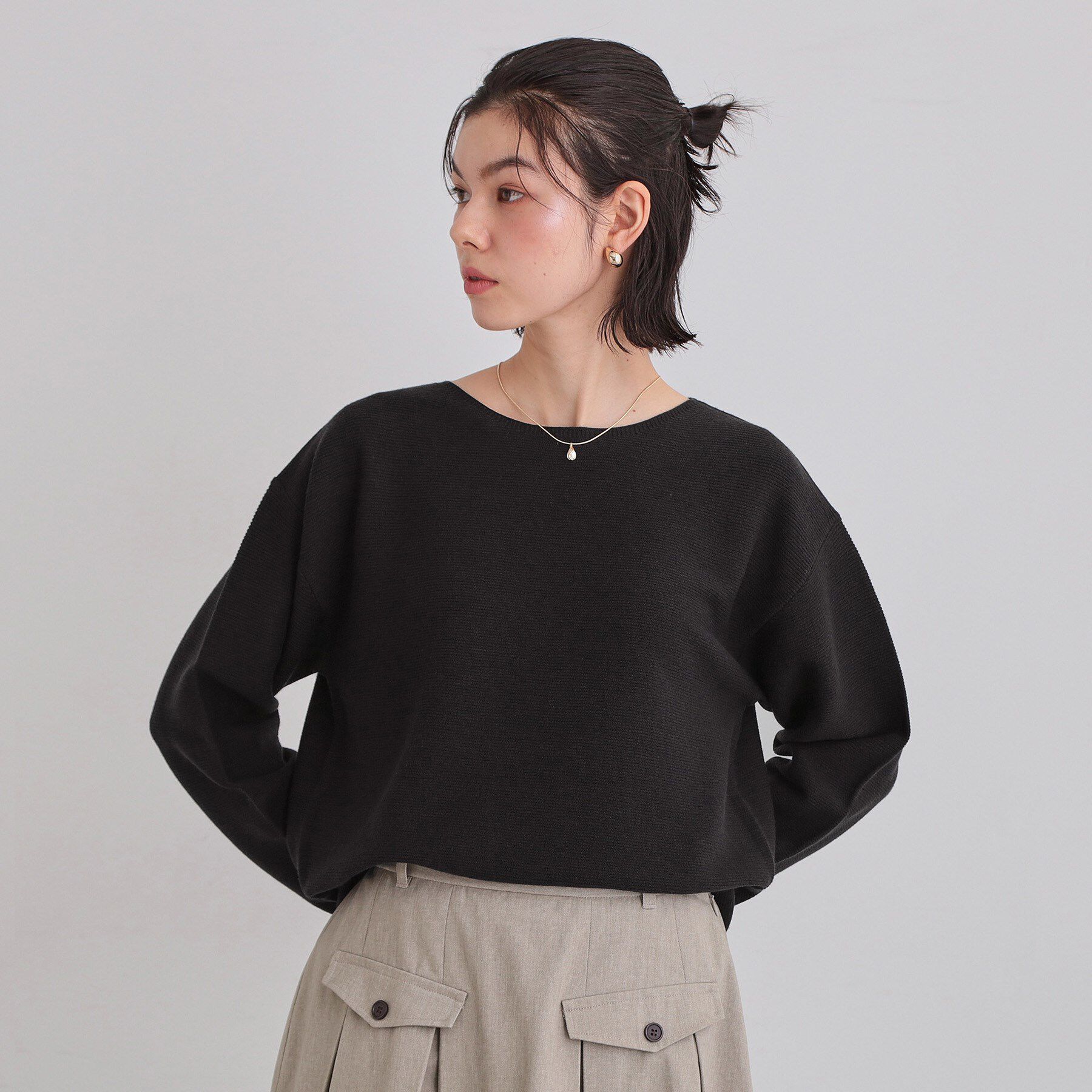 THE SHOP TK「【S-XLサイズ/選べる6色】どこから見ても美しい ガーターニット/洗濯機OK」|ニット・セーター|