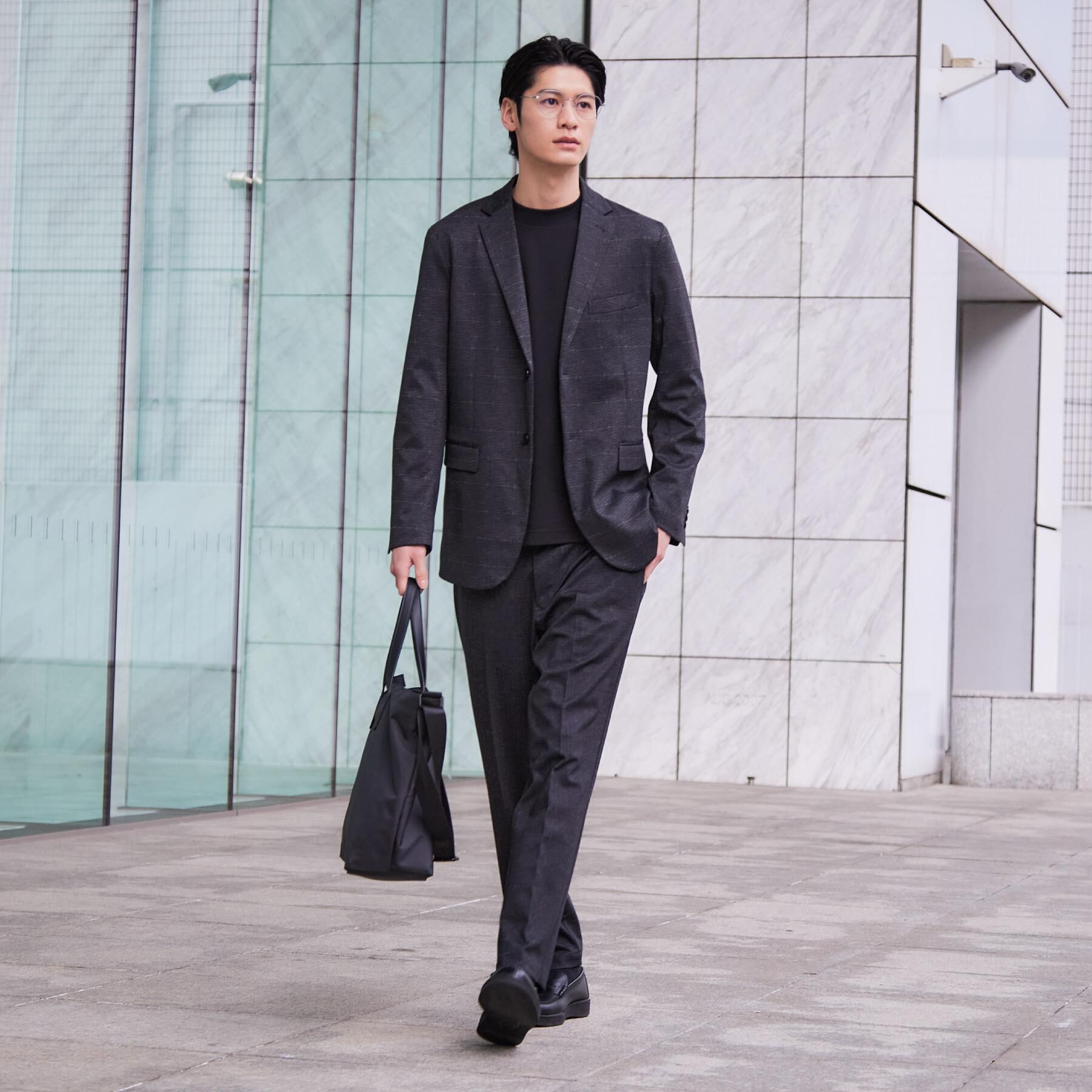 THE SHOP TK「【動きやすい、快適ビジネススラックス】TRジャージ スラックス　セットアップ可/洗濯機OK/ストレッ」|その他|