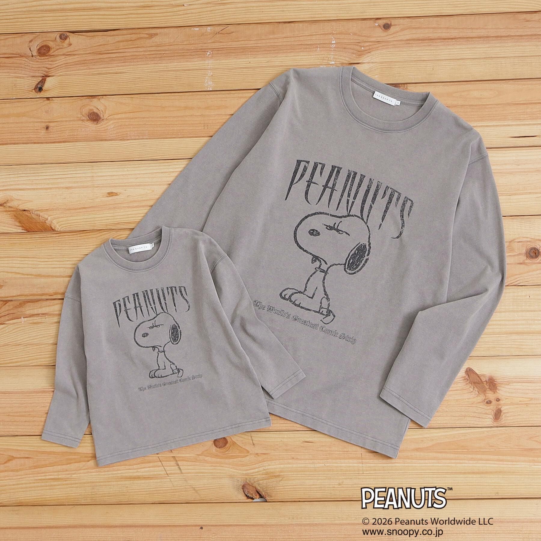 THE SHOP TK「PEANUTS ／ ピーナッツ スヌーピー ヴィンテージ風プリント長袖Tシャツ」|Tシャツ・カットソー|