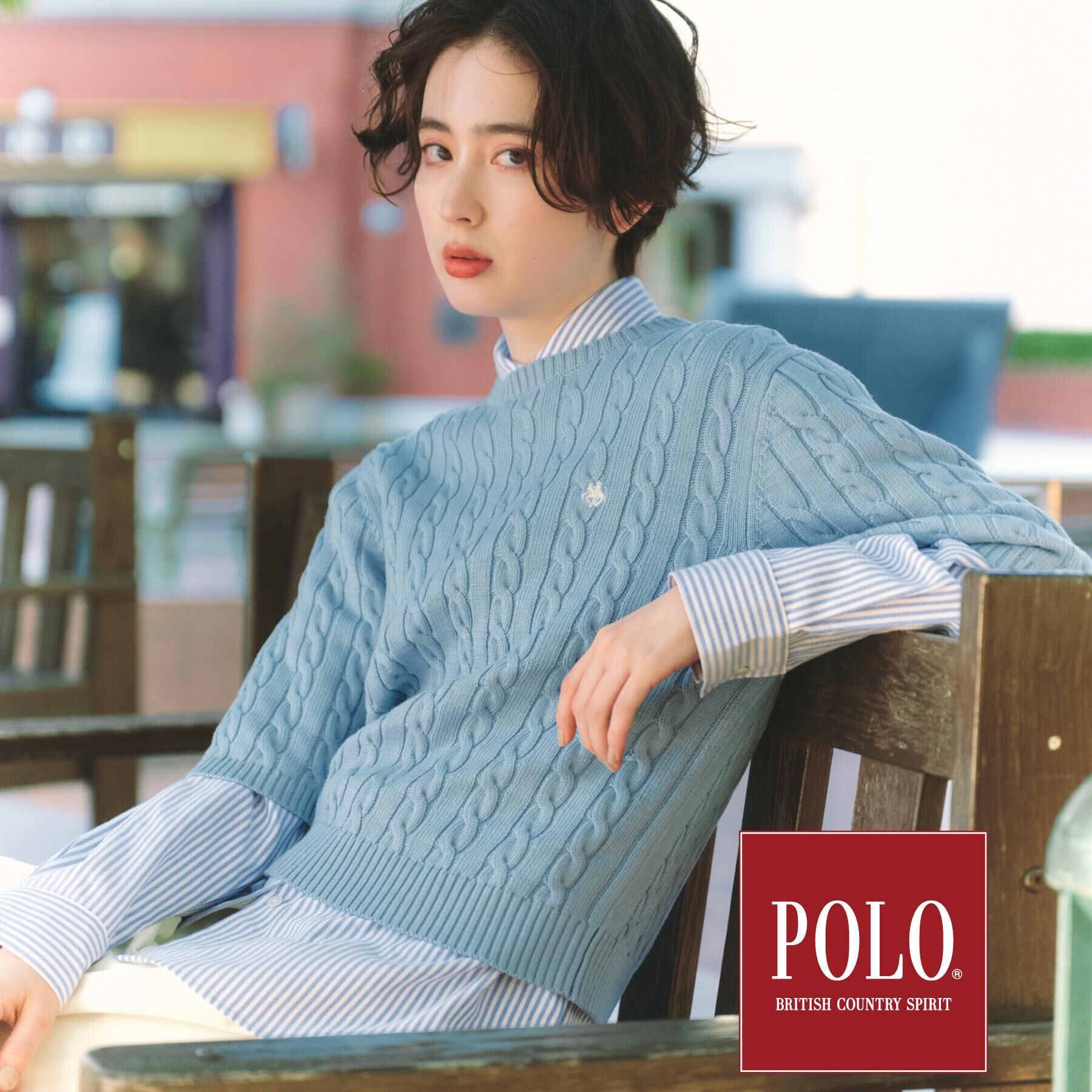 THE SHOP TK「【POLO BCS 別注】5分袖ケーブルニット」|ニット・セーター|