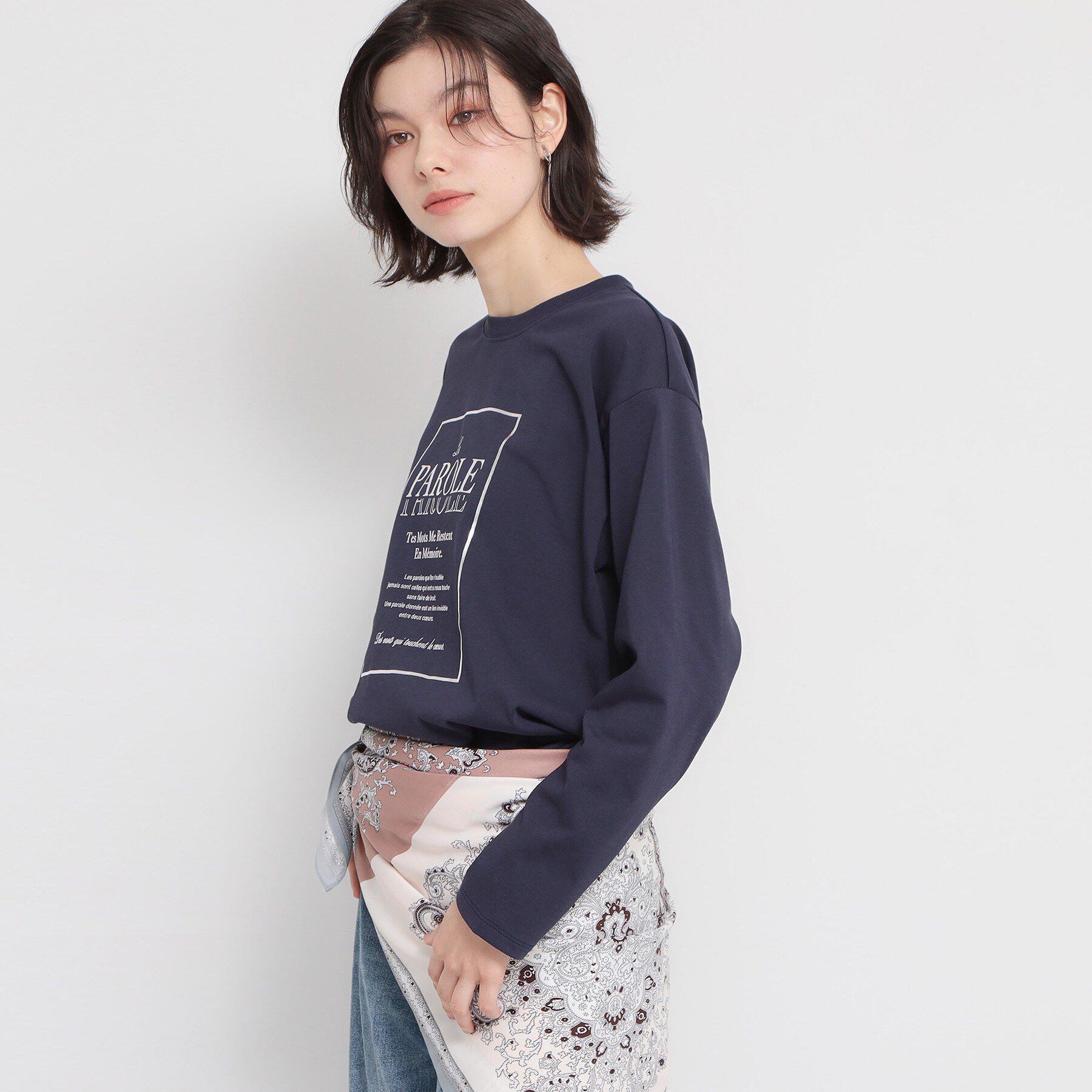 THE SHOP TK「ロゴ箔プリントロンTee」|Tシャツ・カットソー|