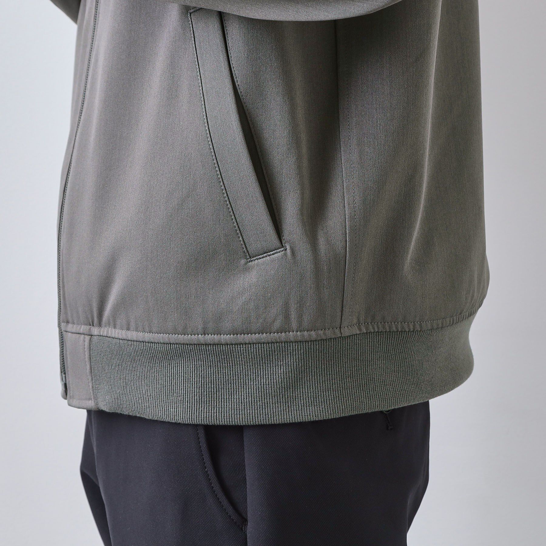 THE SHOP TK「FLEX LINE ストレッチリブブルゾン　ストレッチ/防シワ/マシンウォッシャブル/セットアップ可」|ブルゾン・スタジャン|