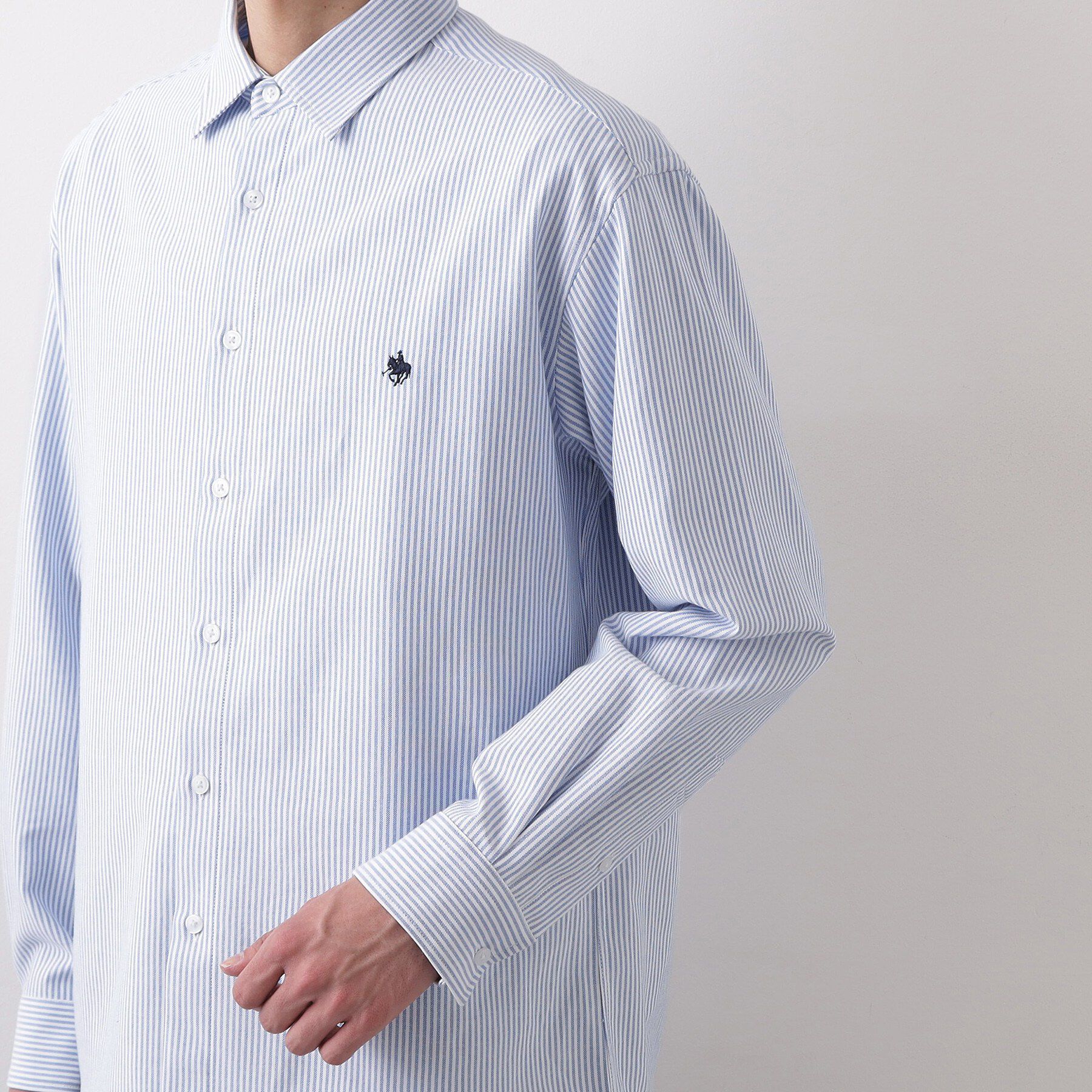 THE SHOP TK「【POLO BCS 別注】 アソート長袖シャツ ストライプ／グレー／デニム」|シャツ・ブラウス|
