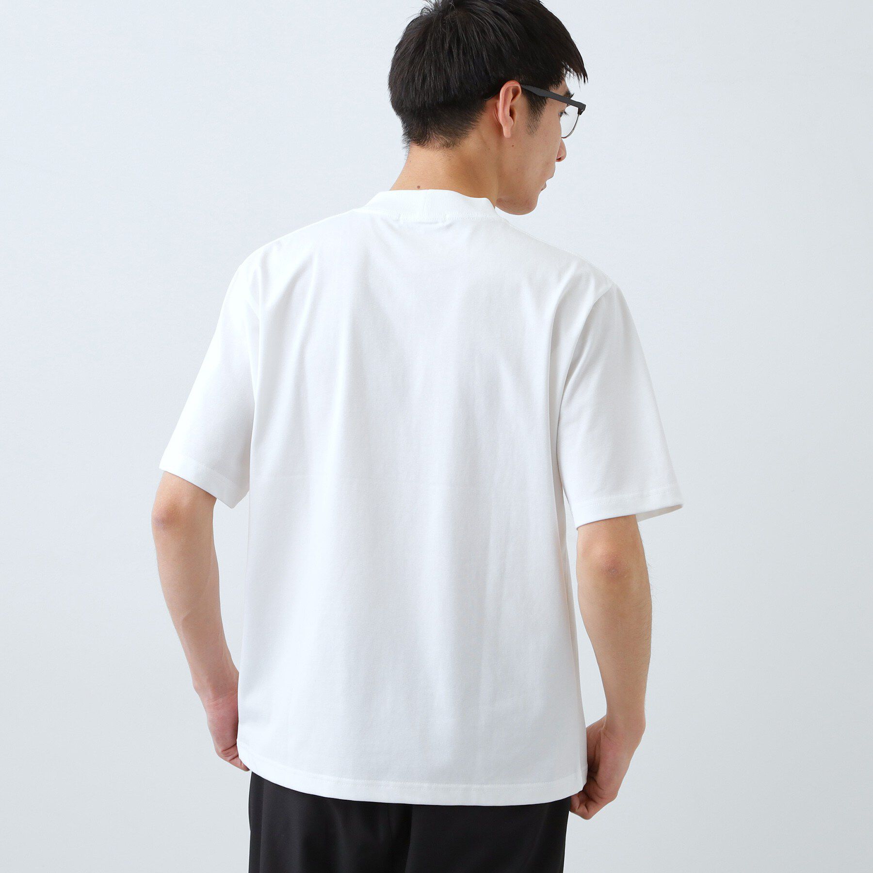 THE SHOP TK「【ジャケットインにおすすめ】ビジネス半袖Tシャツ 洗濯機OK/襟高」|Tシャツ・カットソー|