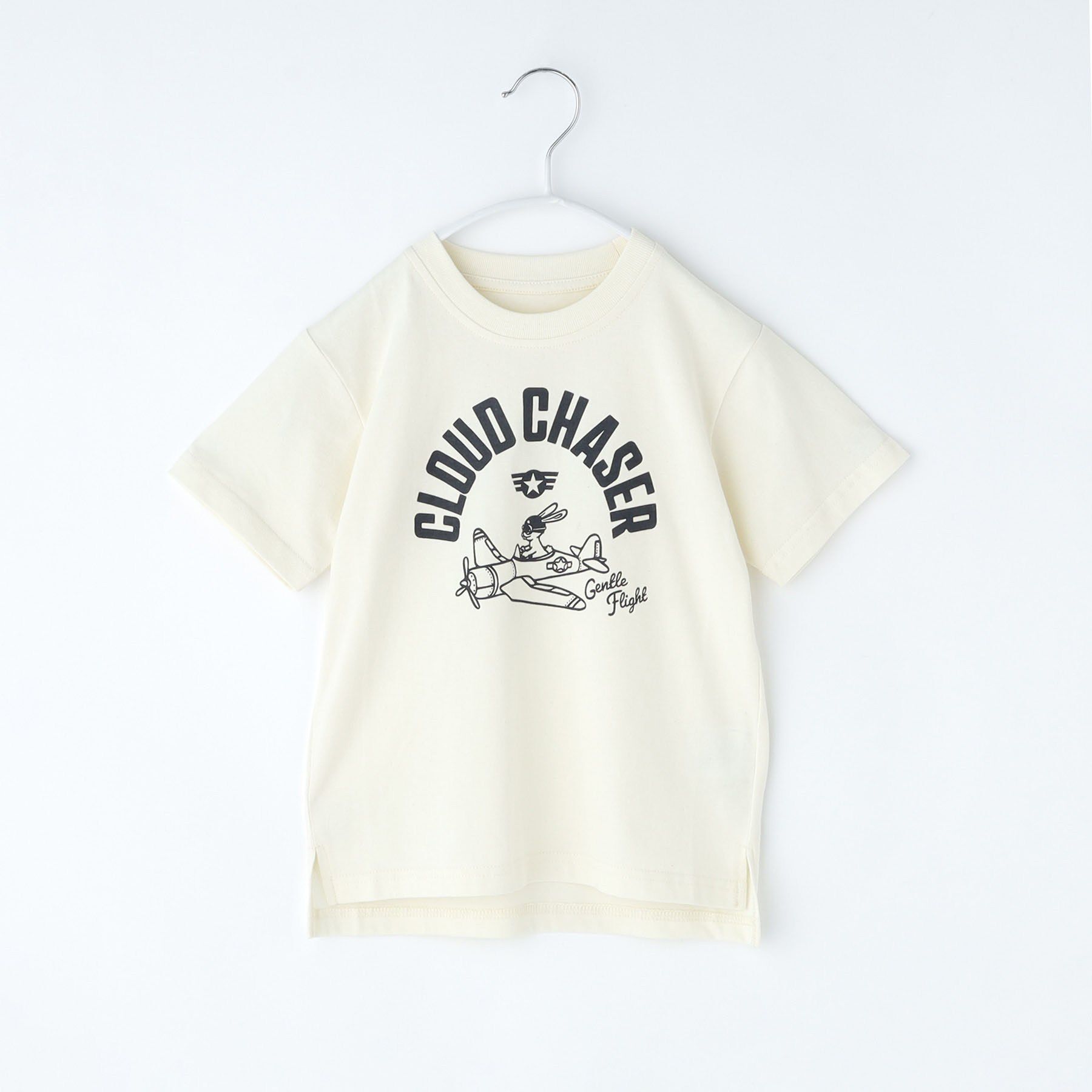 THE SHOP TK「天竺アソートプリント半袖Tシャツ 幾何学アート、スパンコール、飛行機」|Tシャツ・カットソー|ライトベージュ(05