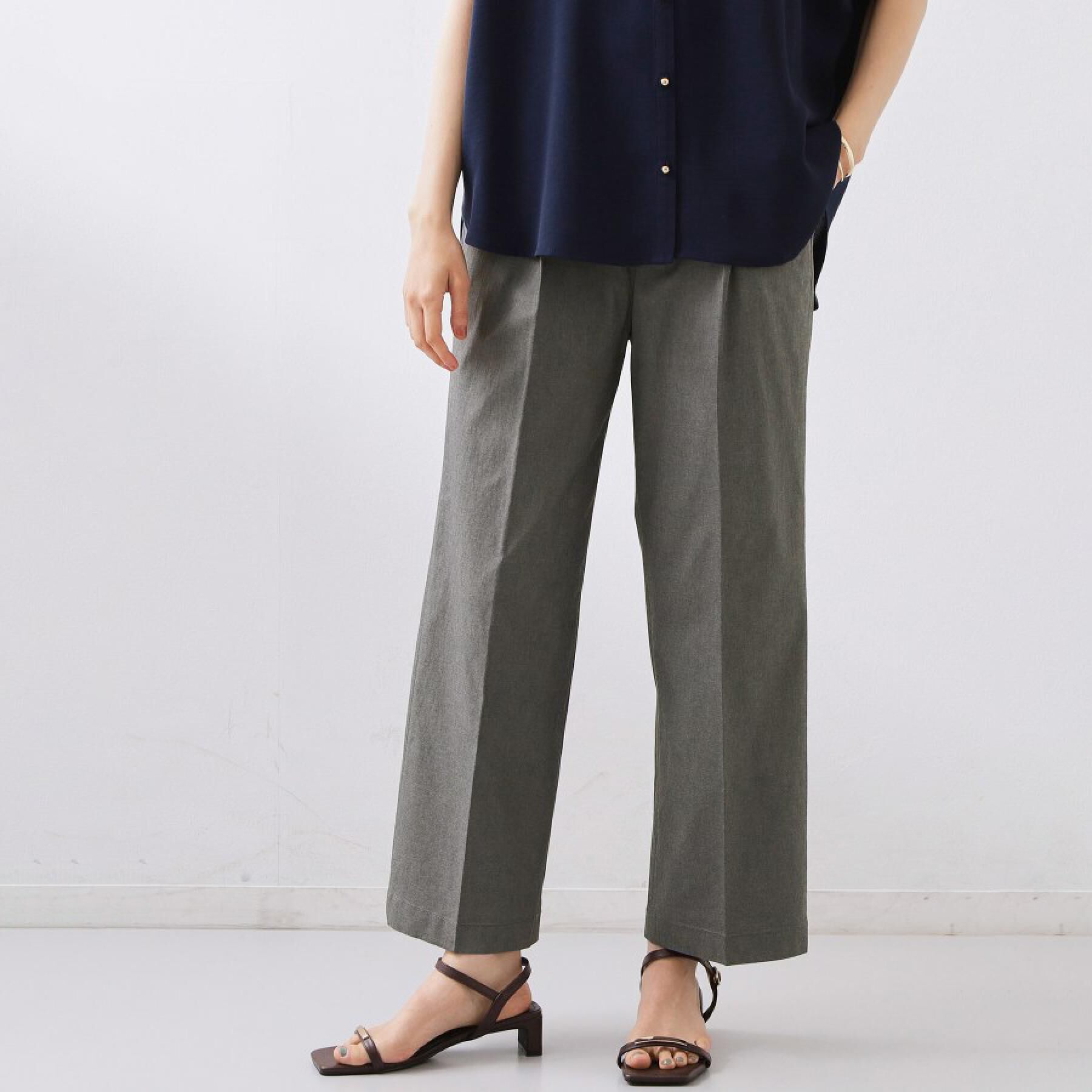 THE SHOP TK「【XS-XL/着丈選べる】心地よいストレッチワイドパンツ」|その他|