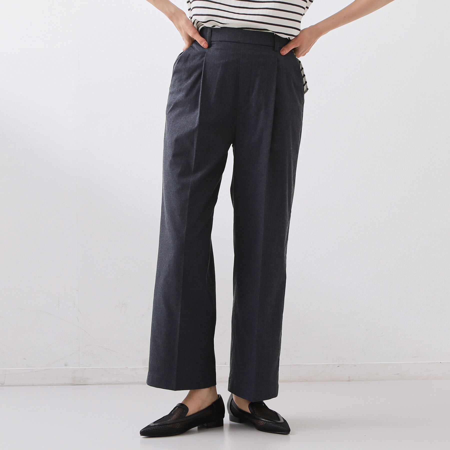 THE SHOP TK「【XS-XL/着丈選べる】心地よいストレッチワイドパンツ」|その他|